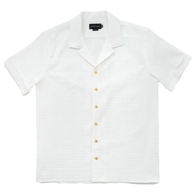White Jacquard S/S Havana Shirt sold by Outclass