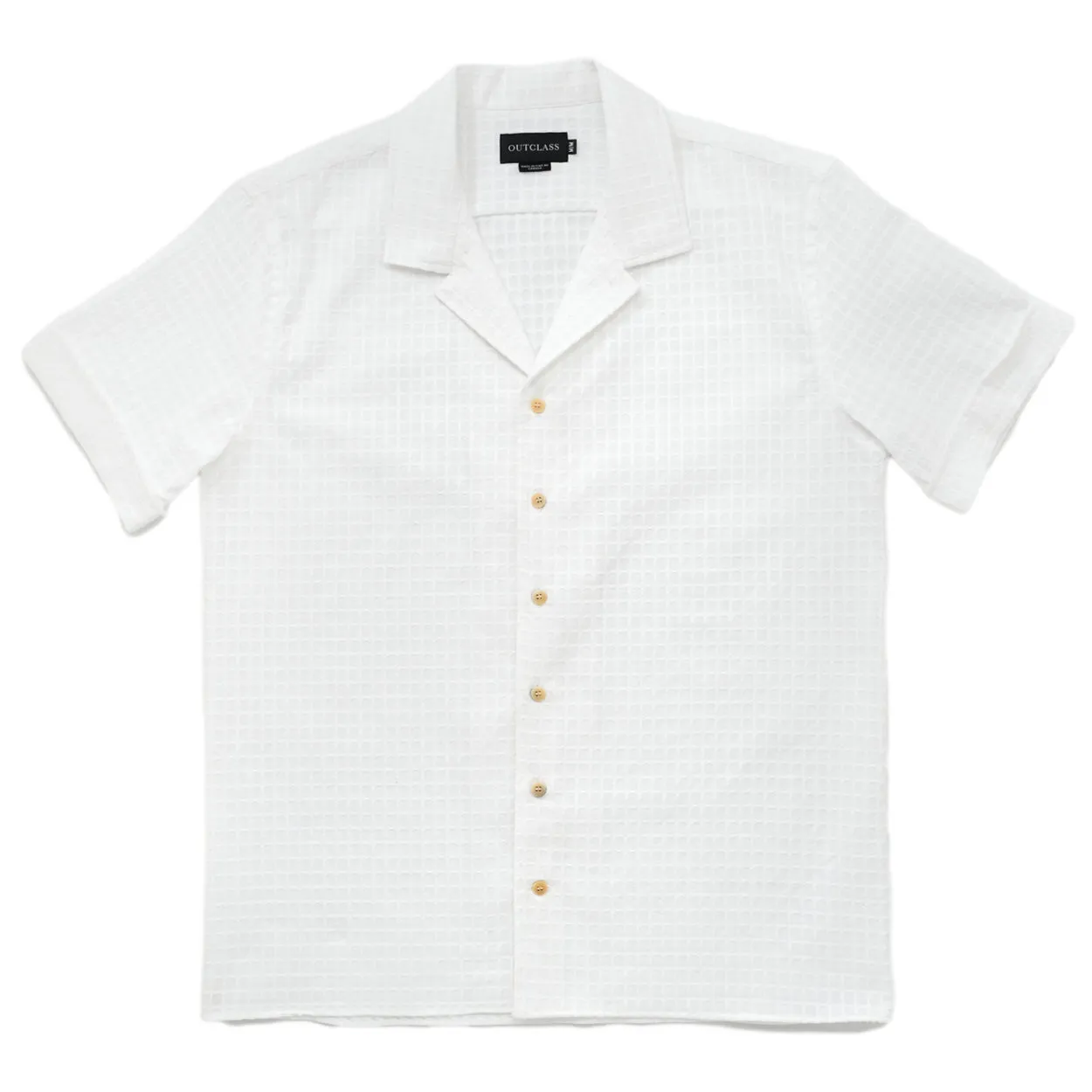 White Jacquard S/S Havana Shirt sold by Outclass