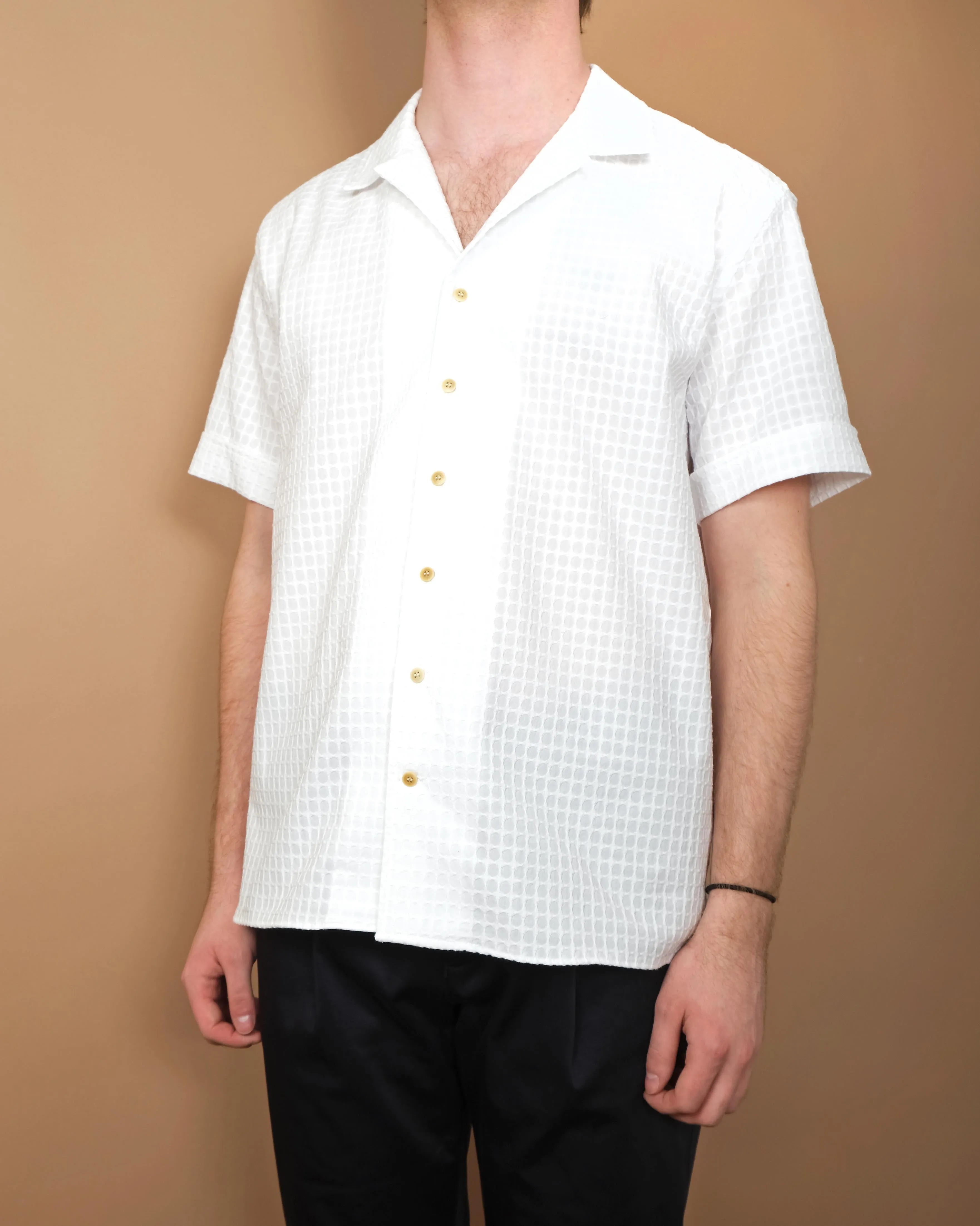 White Jacquard S/S Havana Shirt sold by Outclass product image thumbnail 2