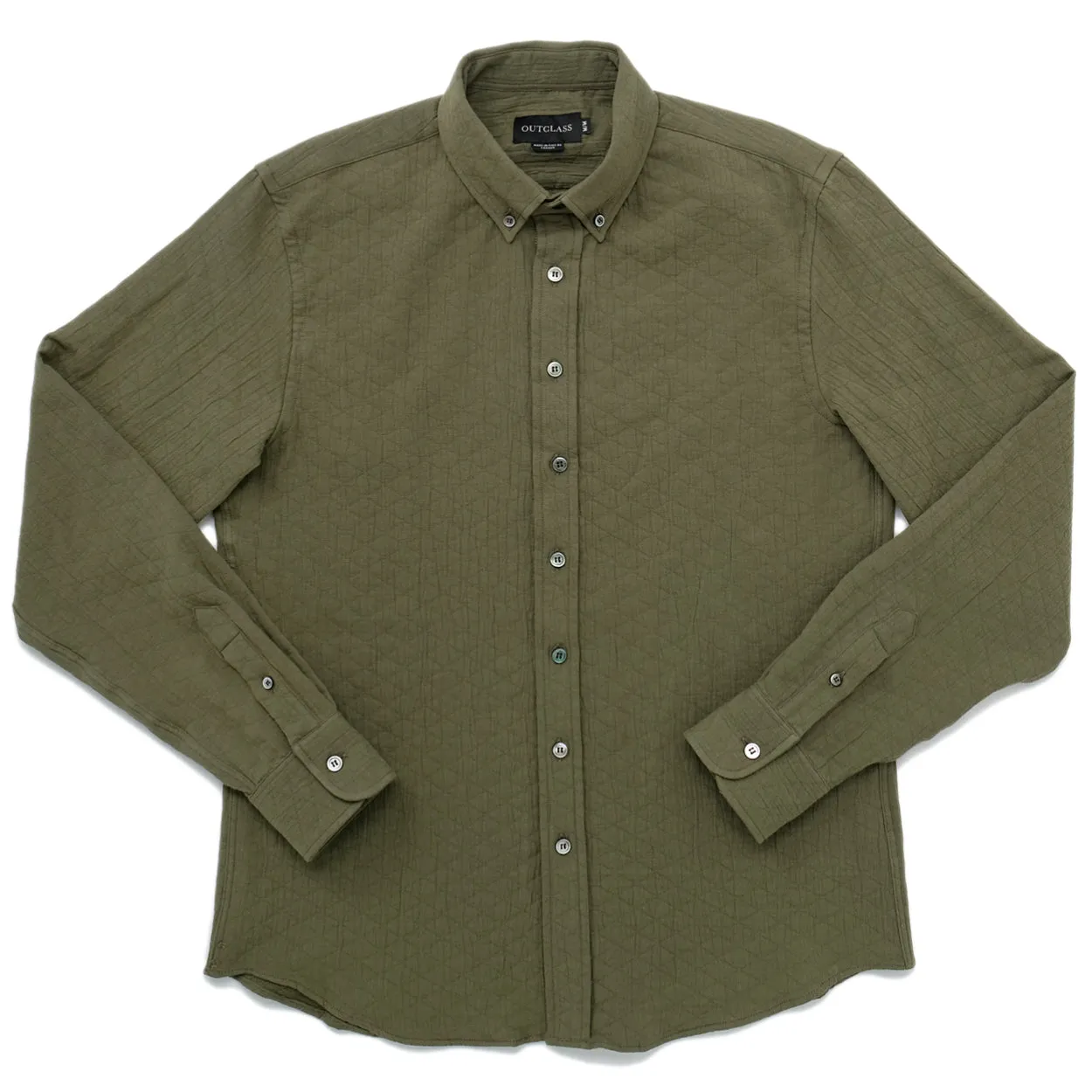 Olive Quilted L/S Classic Shirt sold by Outclass
