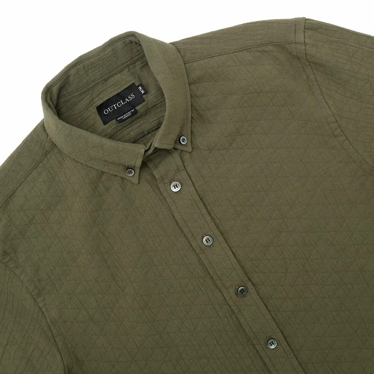 Olive Quilted L/S Classic Shirt sold by Outclass product image thumbnail 3