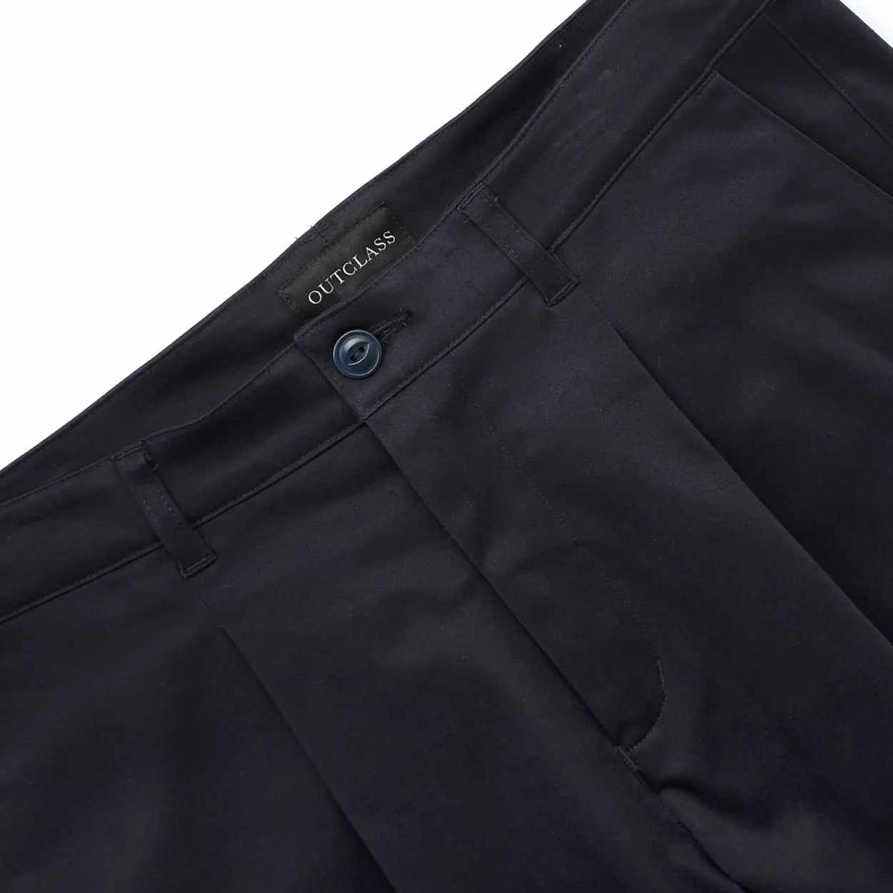 Navy Sateen Pleated Shorts sold by Outclass product image thumbnail 3