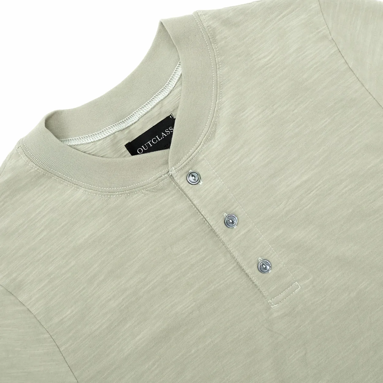 Sage Slub S/S Henley sold by Outclass product image thumbnail 3