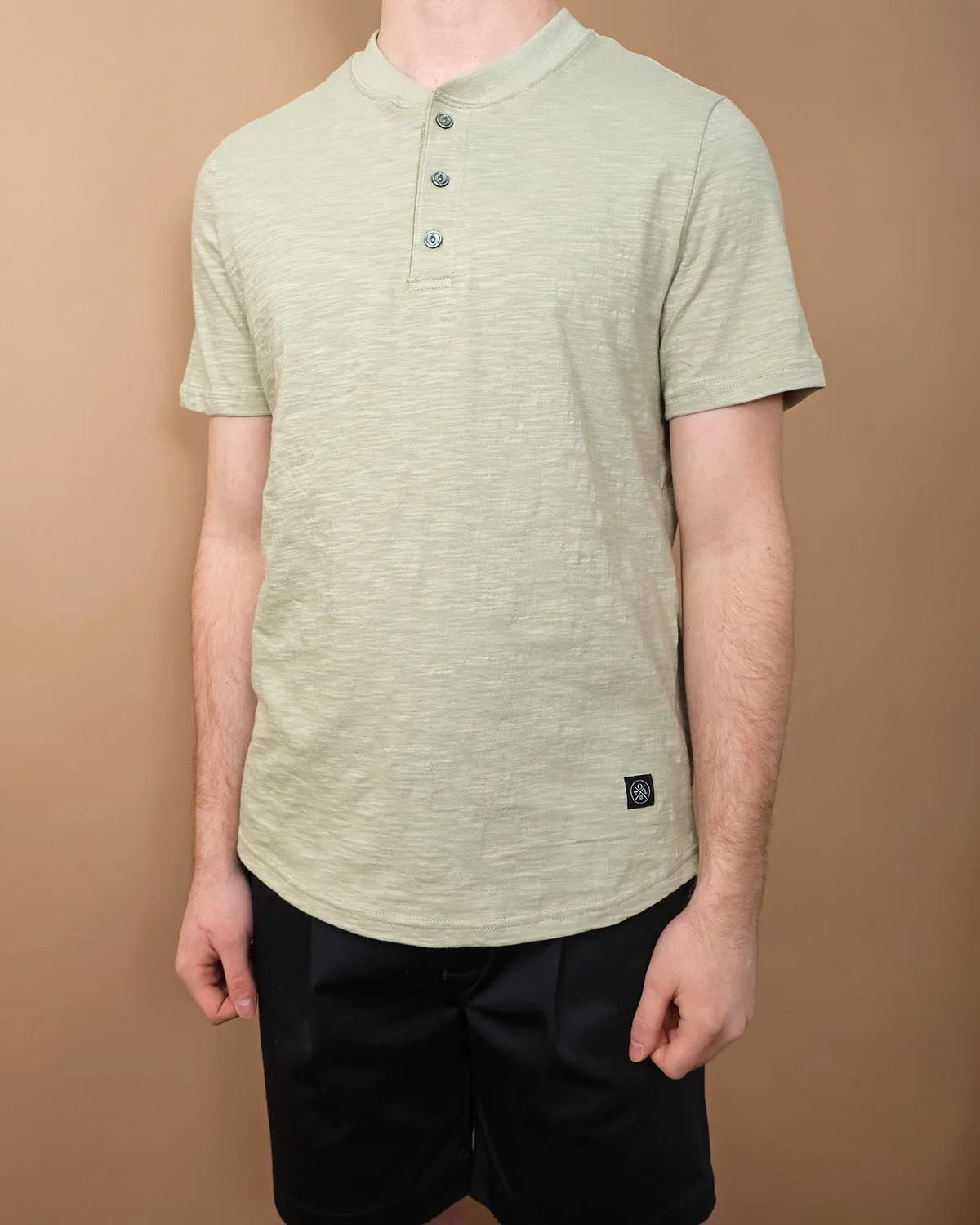 Sage Slub S/S Henley sold by Outclass product image thumbnail 2