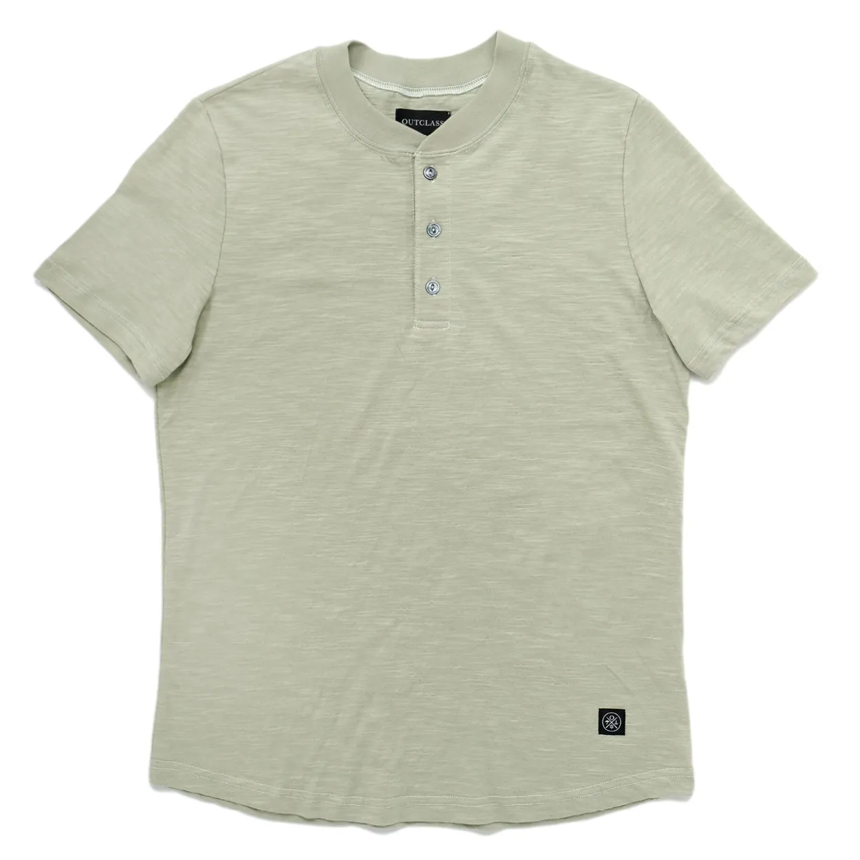 Sage Slub S/S Henley sold by Outclass