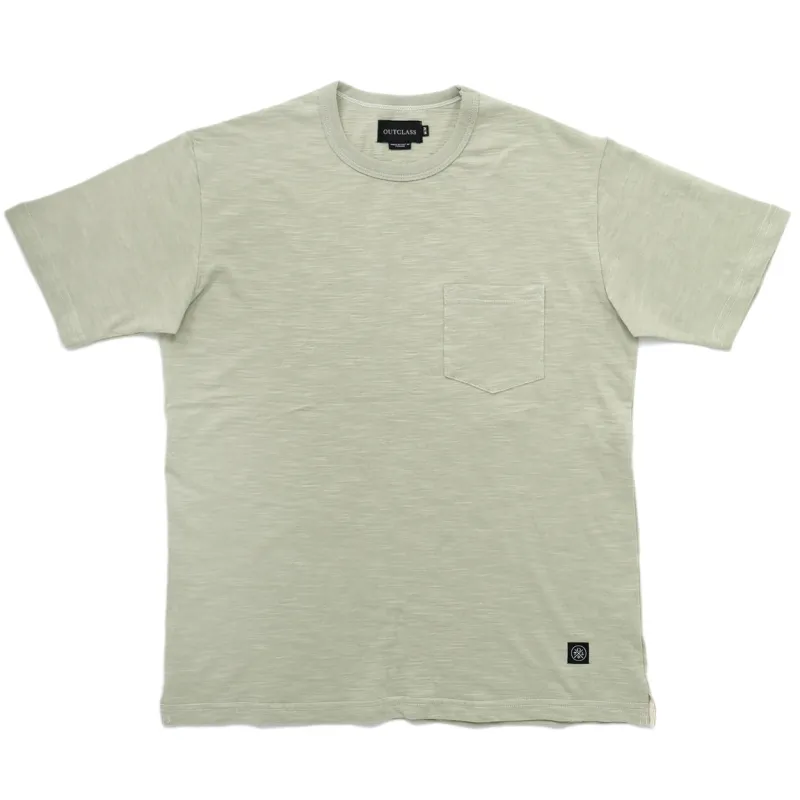 Sage Slub S/S Pocket T-Shirt sold by Outclass