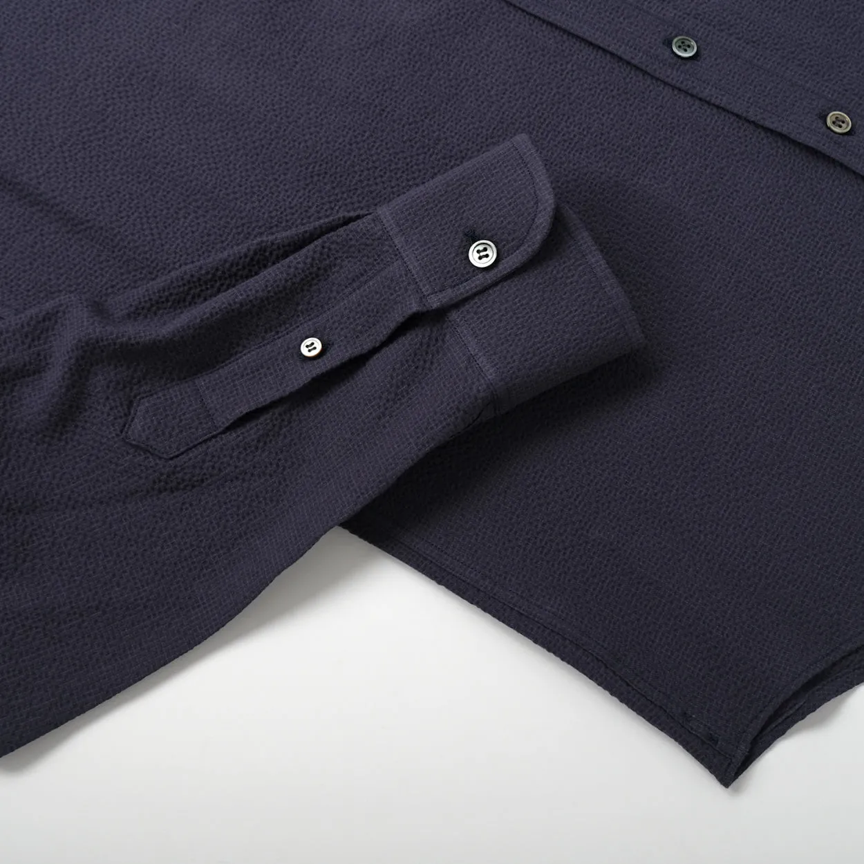 Navy Ripstop Seersucker L/S Classic Shirt sold by Outclass product image thumbnail 3