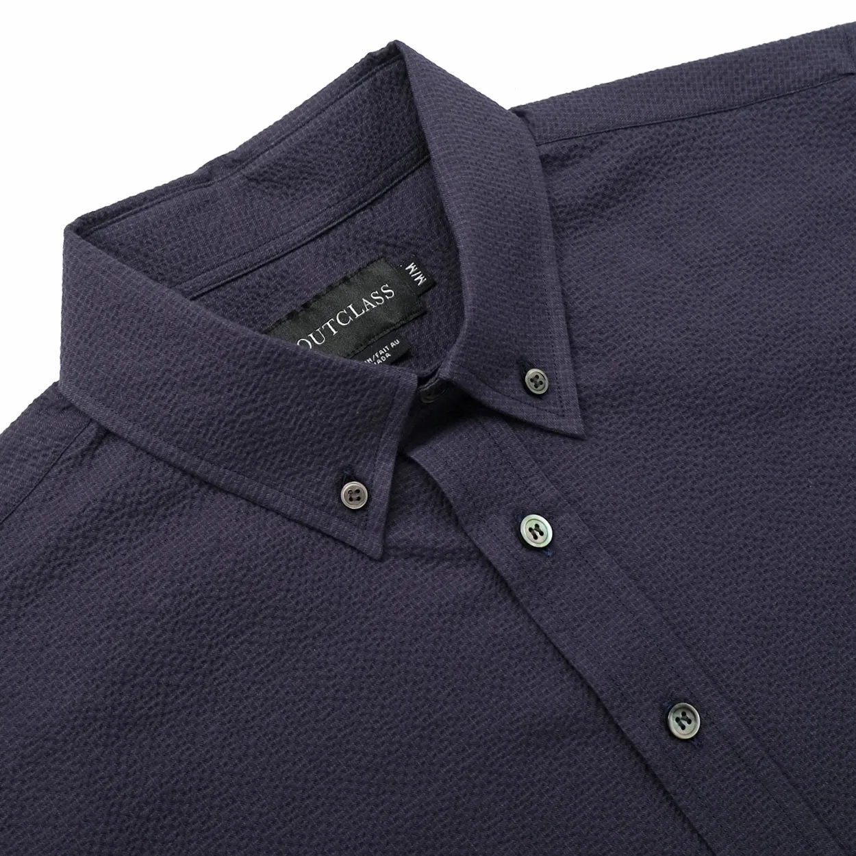 Navy Ripstop Seersucker L/S Classic Shirt sold by Outclass product image thumbnail 2