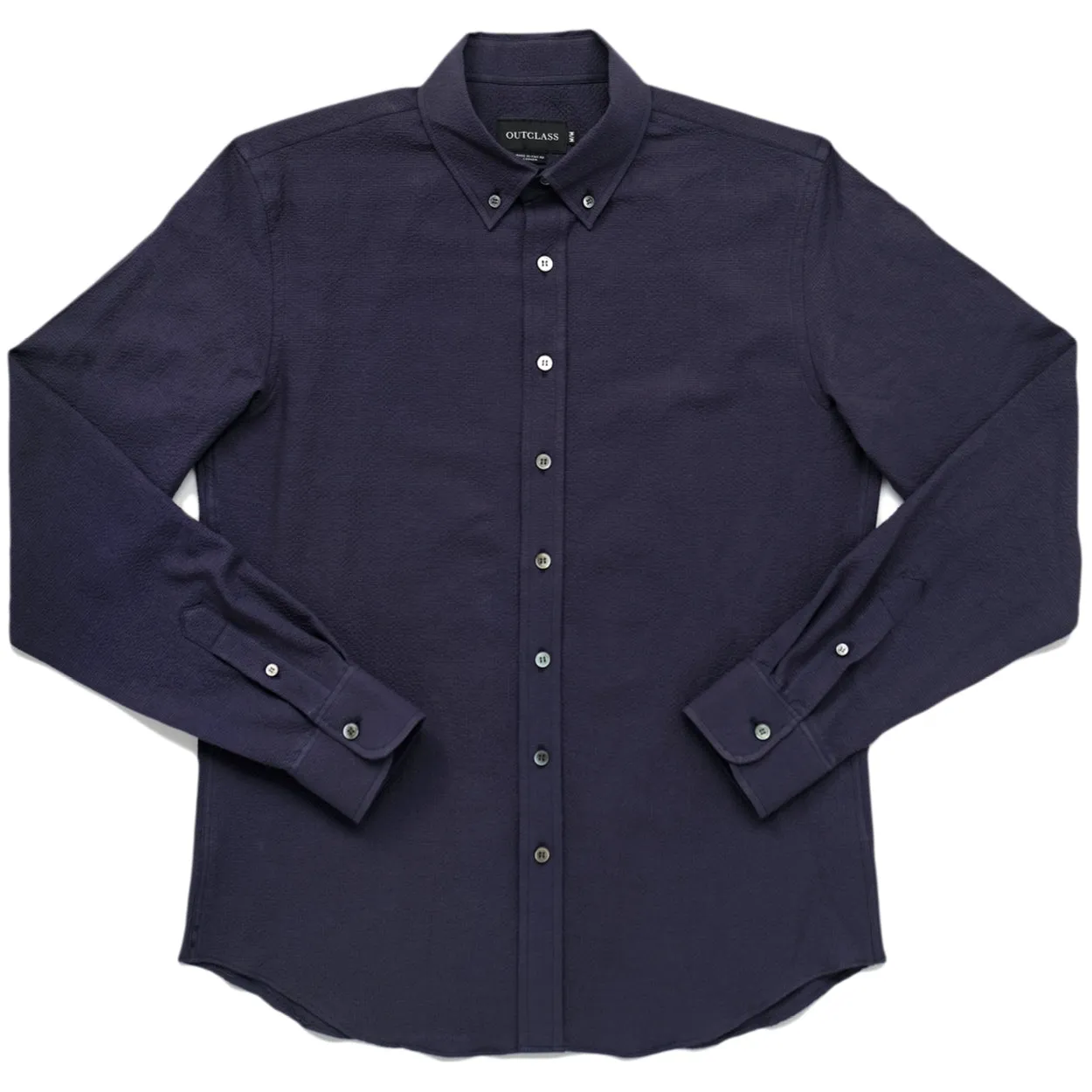 Navy Ripstop Seersucker L/S Classic Shirt sold by Outclass