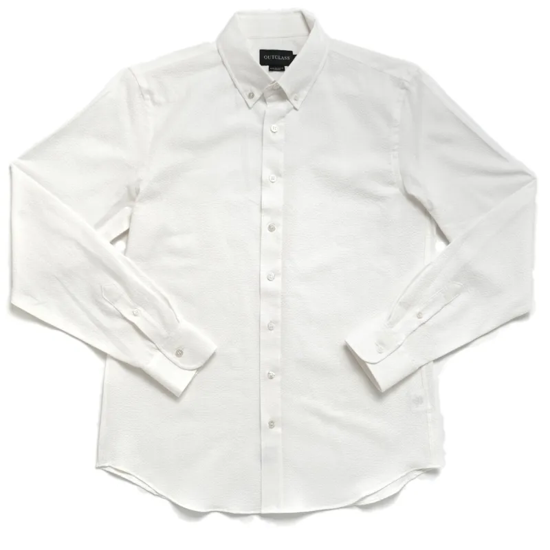 White Ripstop Seersucker L/S Classic Shirt sold by Outclass