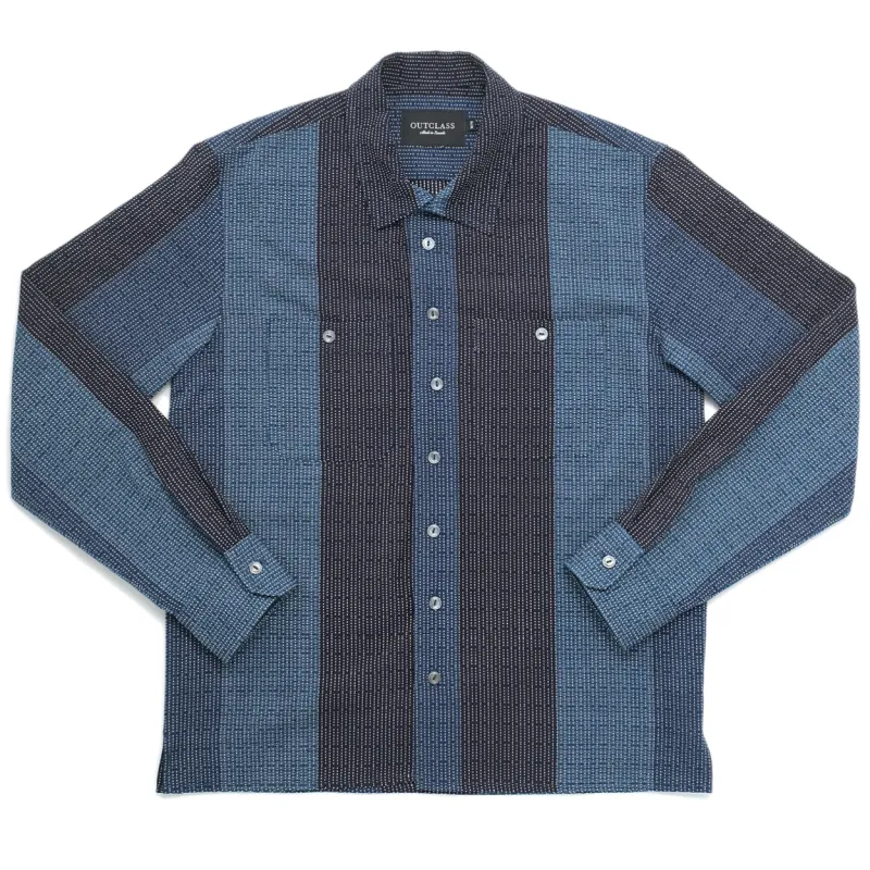 Indigo Sashiko Club Shirt sold by Outclass