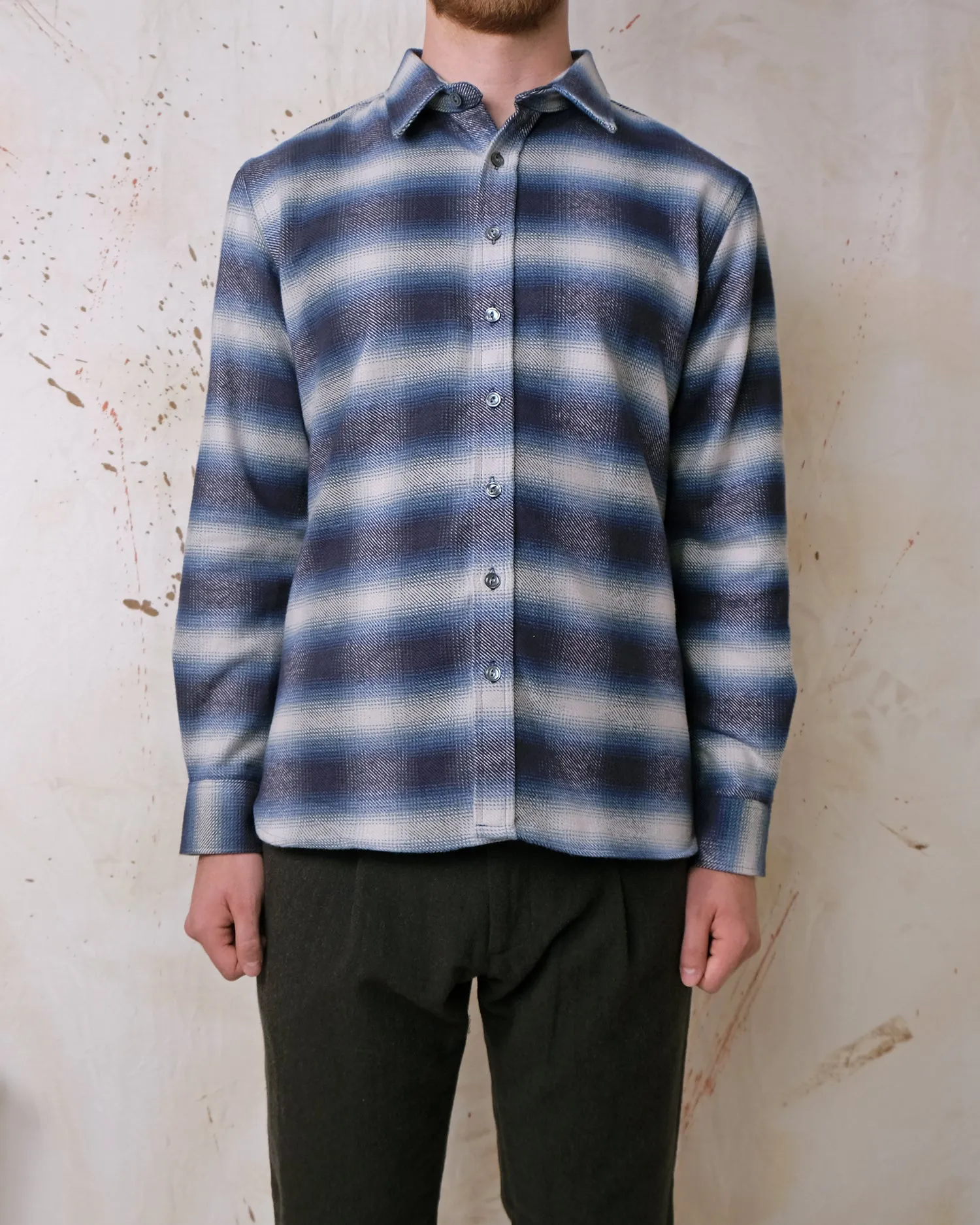 Blue Shadow Plaid Blanket Easy Shirt sold by Outclass product image thumbnail 2