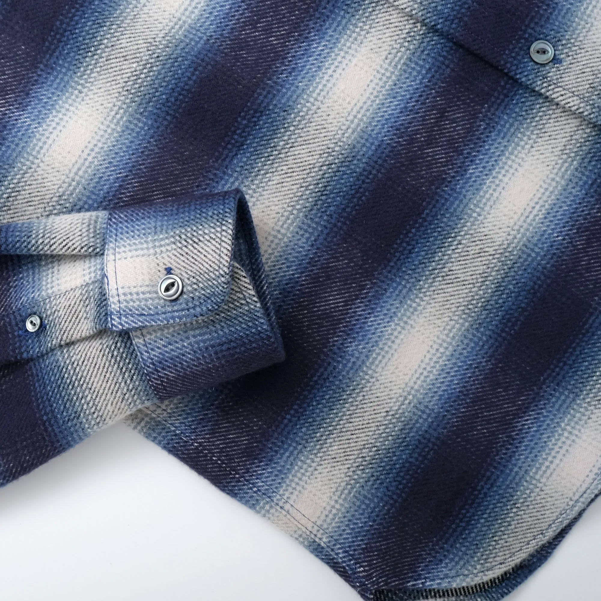 Blue Shadow Plaid Blanket Easy Shirt sold by Outclass product image thumbnail 4