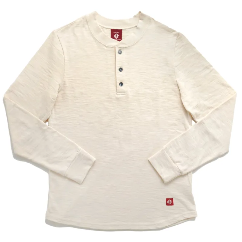 Ecru Double Slub L/S Henley sold by Outclass