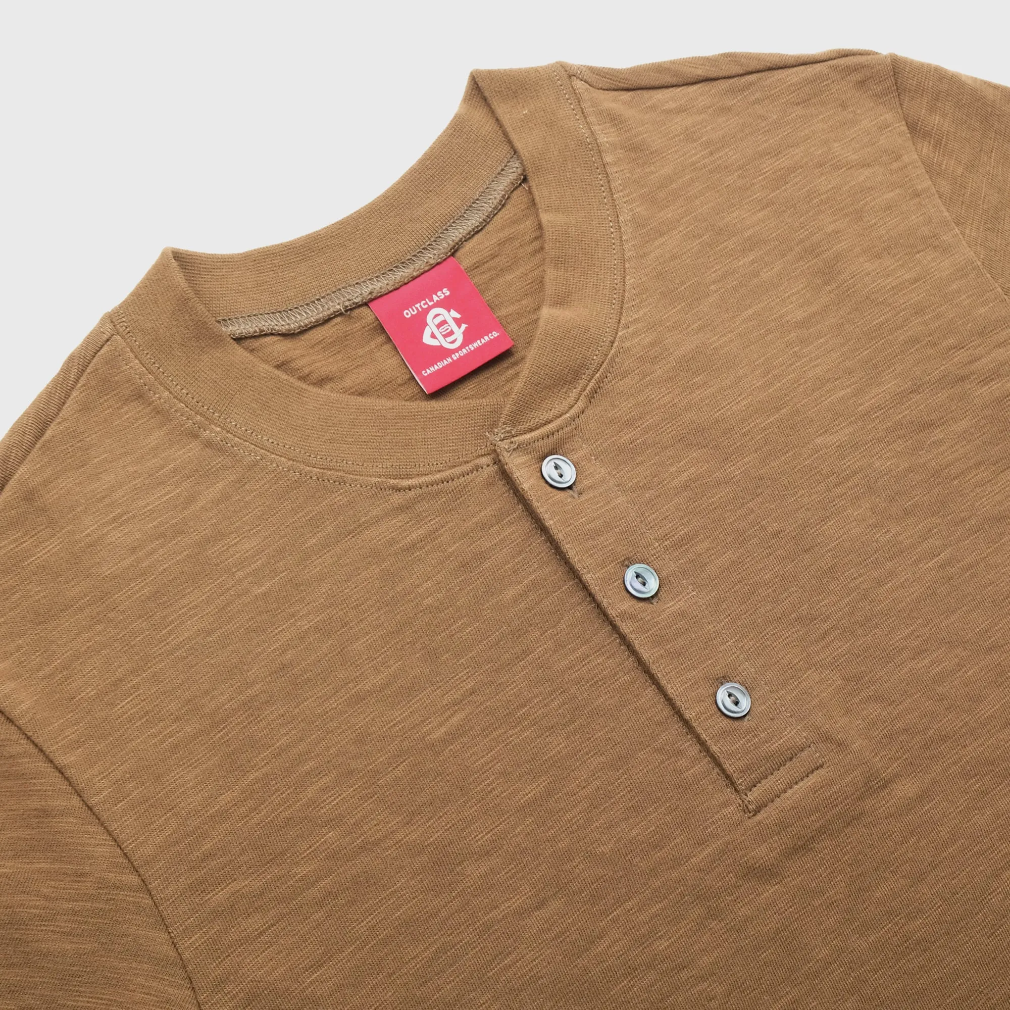 Olive Double Slub L/S Henley sold by Outclass product image thumbnail 3