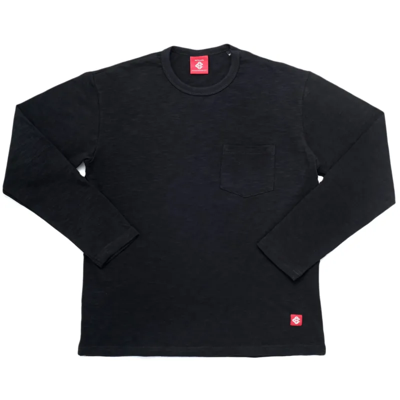 Black Double Slub L/S Pocket T-Shirt sold by Outclass