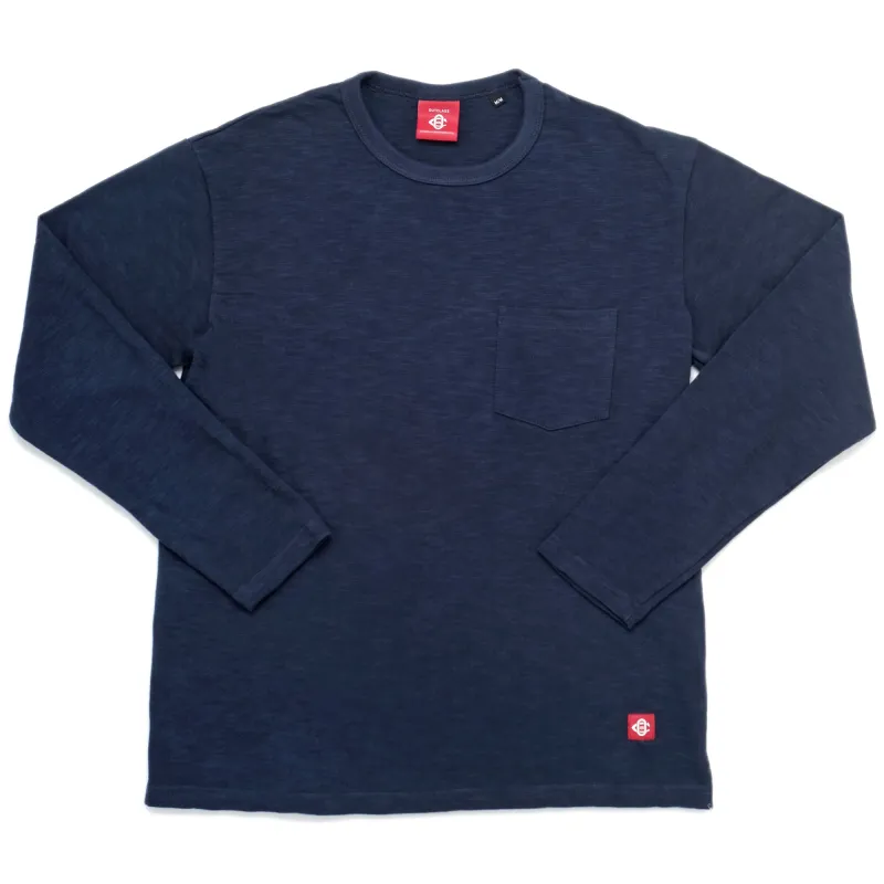 Navy Double Slub L/S Pocket T-Shirt sold by Outclass