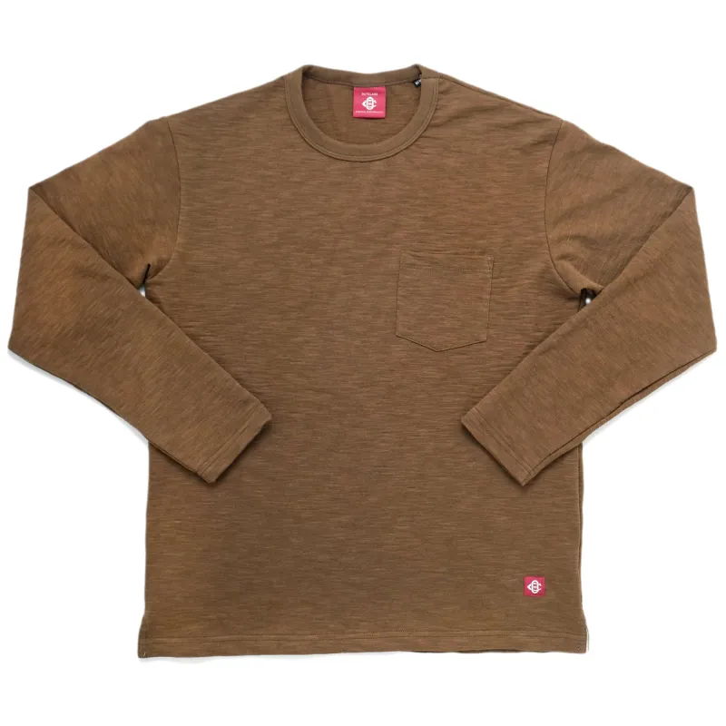 Olive Double Slub L/S Pocket T-Shirt sold by Outclass