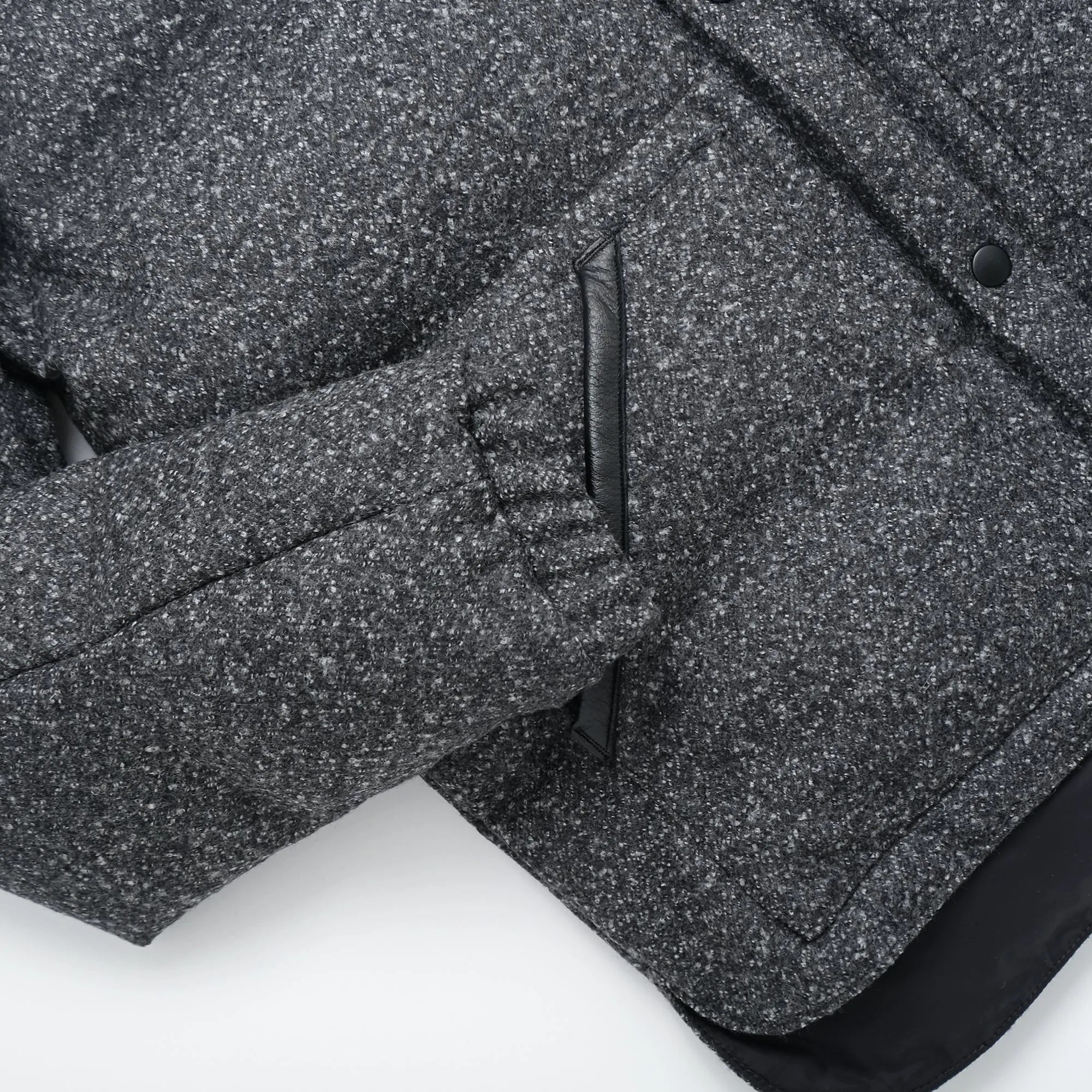 Black Marl Wool Down Jacket sold by Outclass product image thumbnail 4