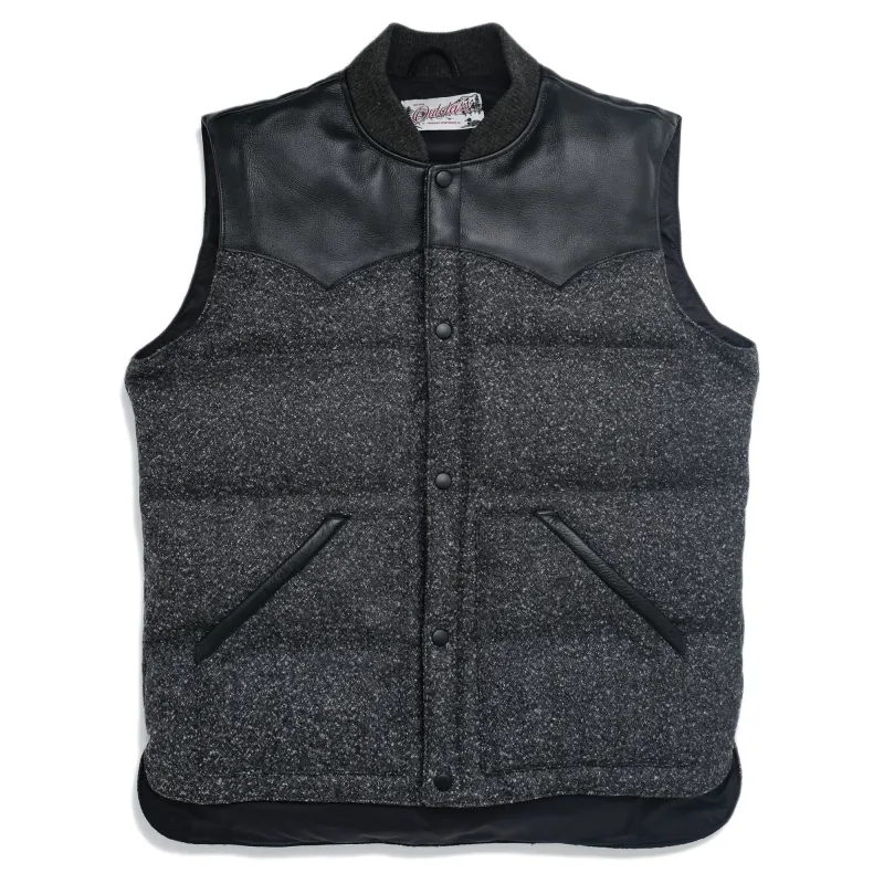 Black Marl Wool Down Vest sold by Outclass