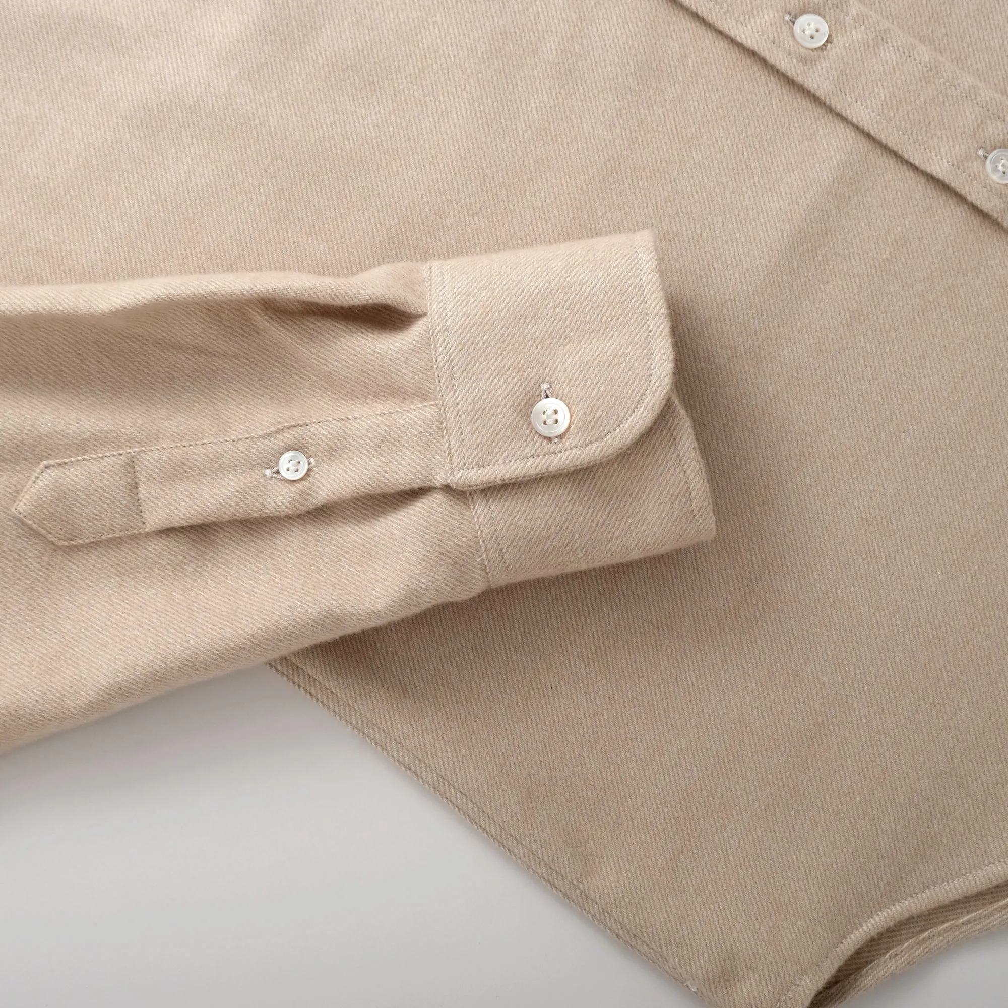 Ivory Twill Flannel Classic Shirt sold by Outclass product image thumbnail 4