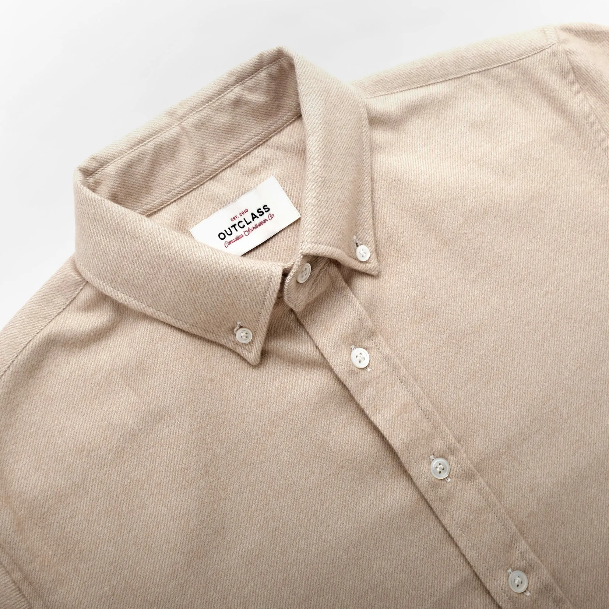 Ivory Twill Flannel Classic Shirt sold by Outclass product image thumbnail 3