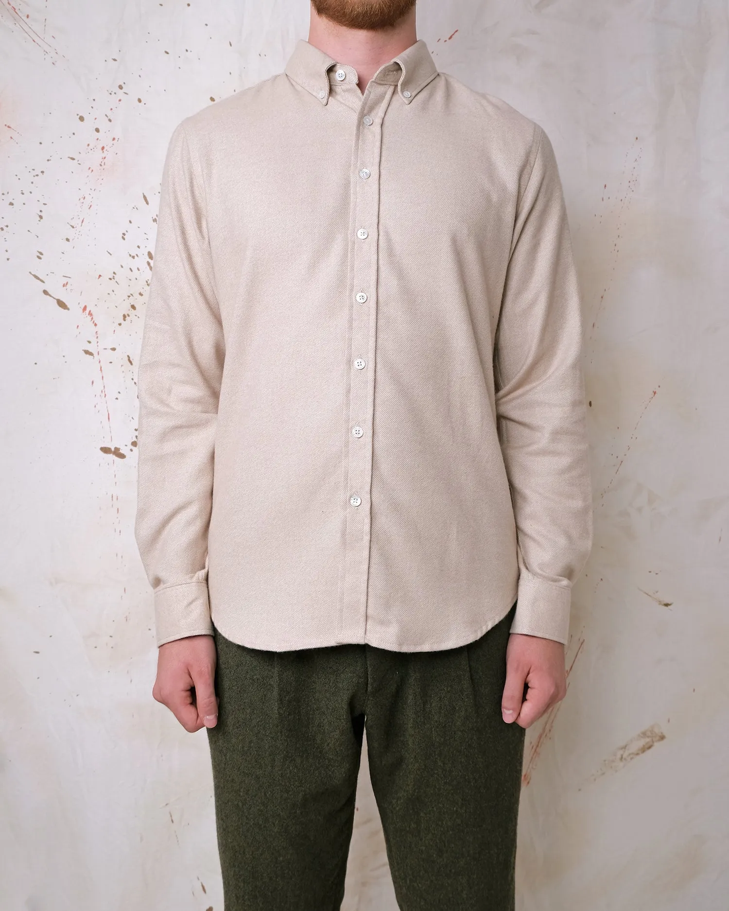 Ivory Twill Flannel Classic Shirt sold by Outclass product image thumbnail 2