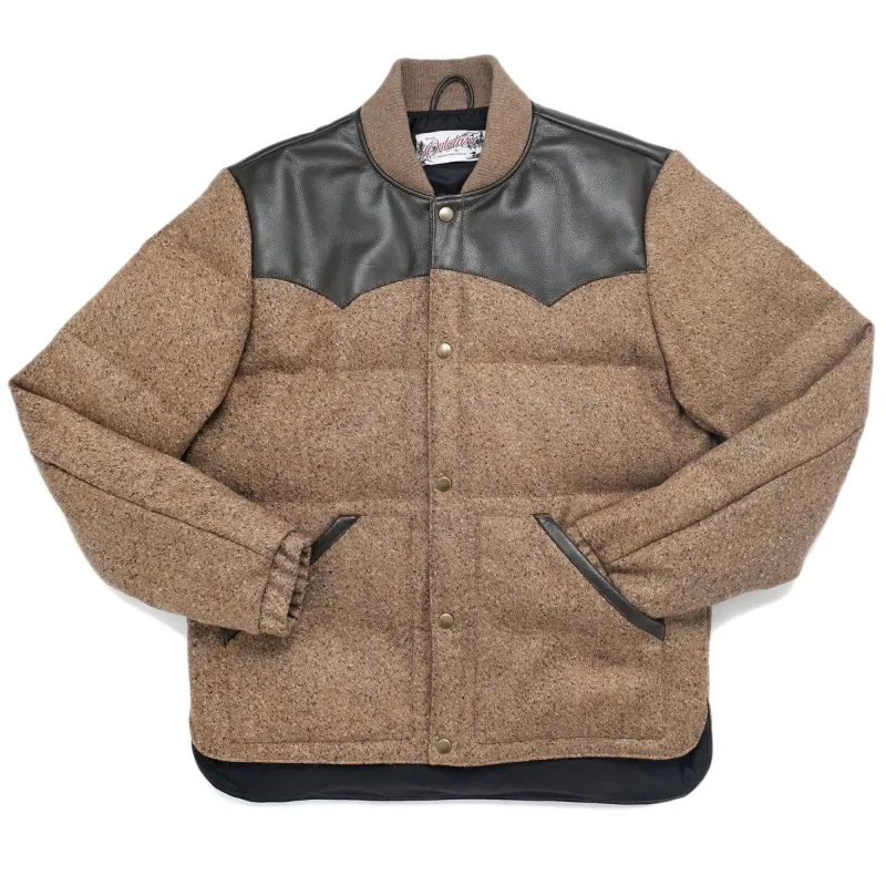 Brown Marl Wool Down Jacket sold by Outclass