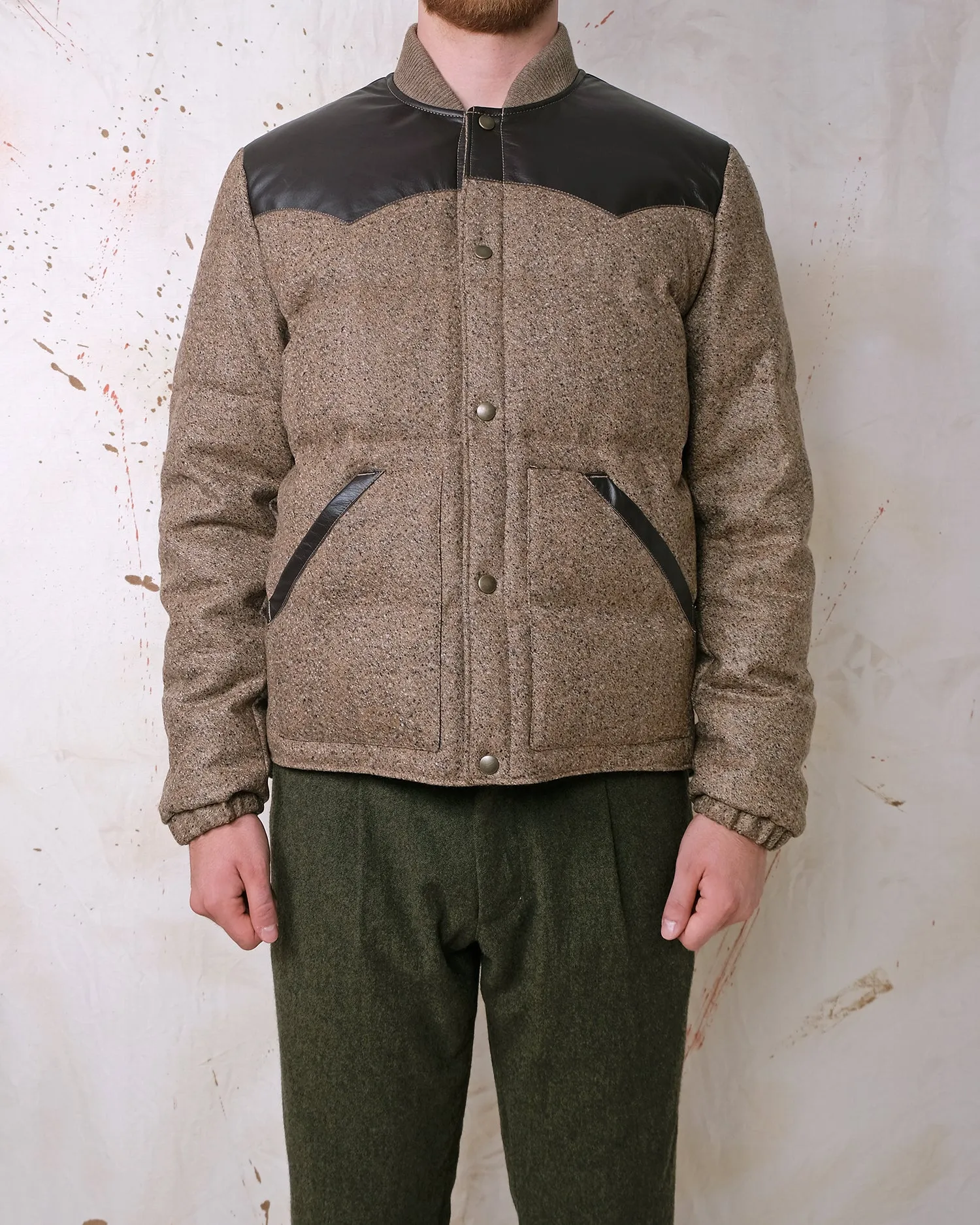 Brown Marl Wool Down Jacket sold by Outclass product image thumbnail 2