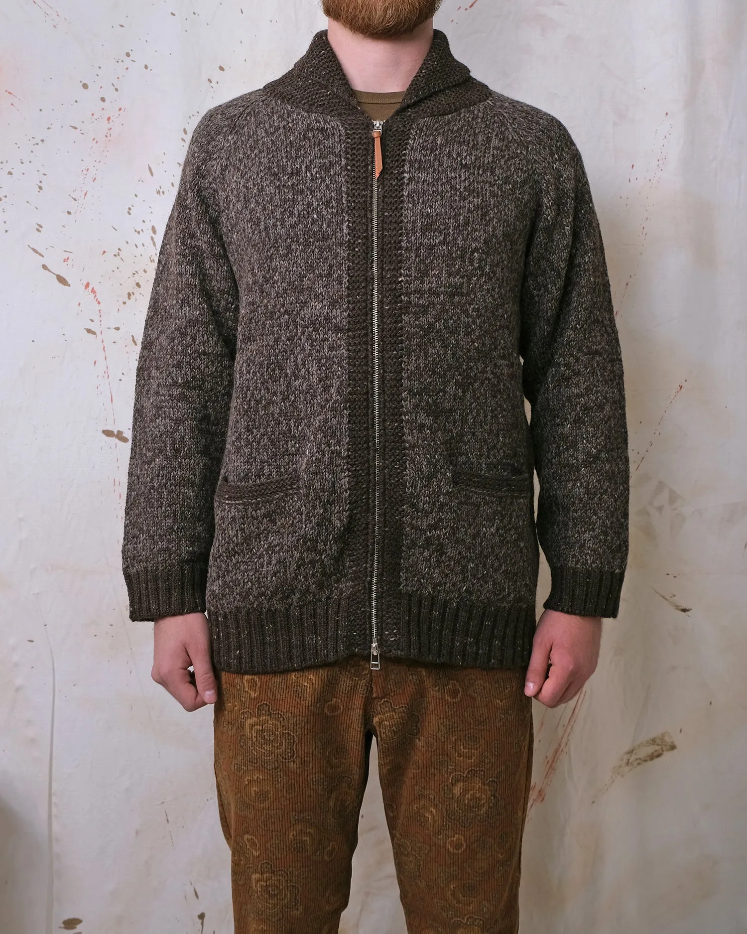 Brown Marl Zip Cardigan sold by Outclass product image thumbnail 2