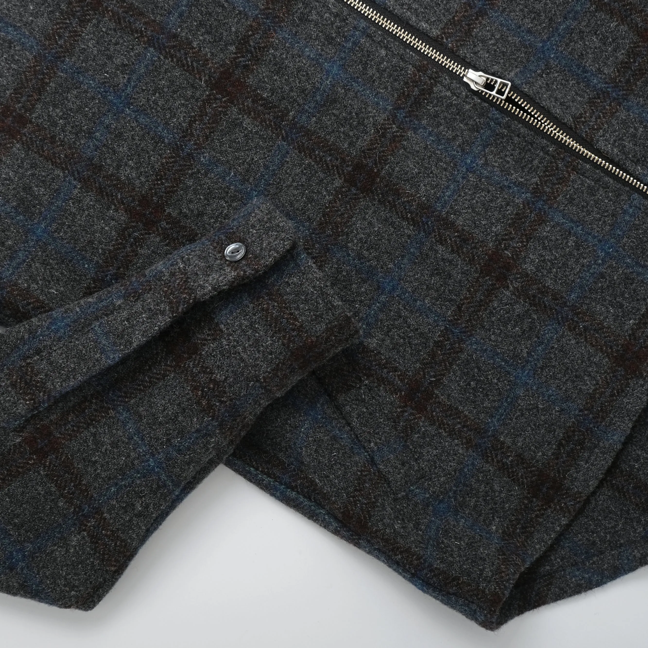 Grey Plaid Zip Overshirt sold by Outclass product image thumbnail 4