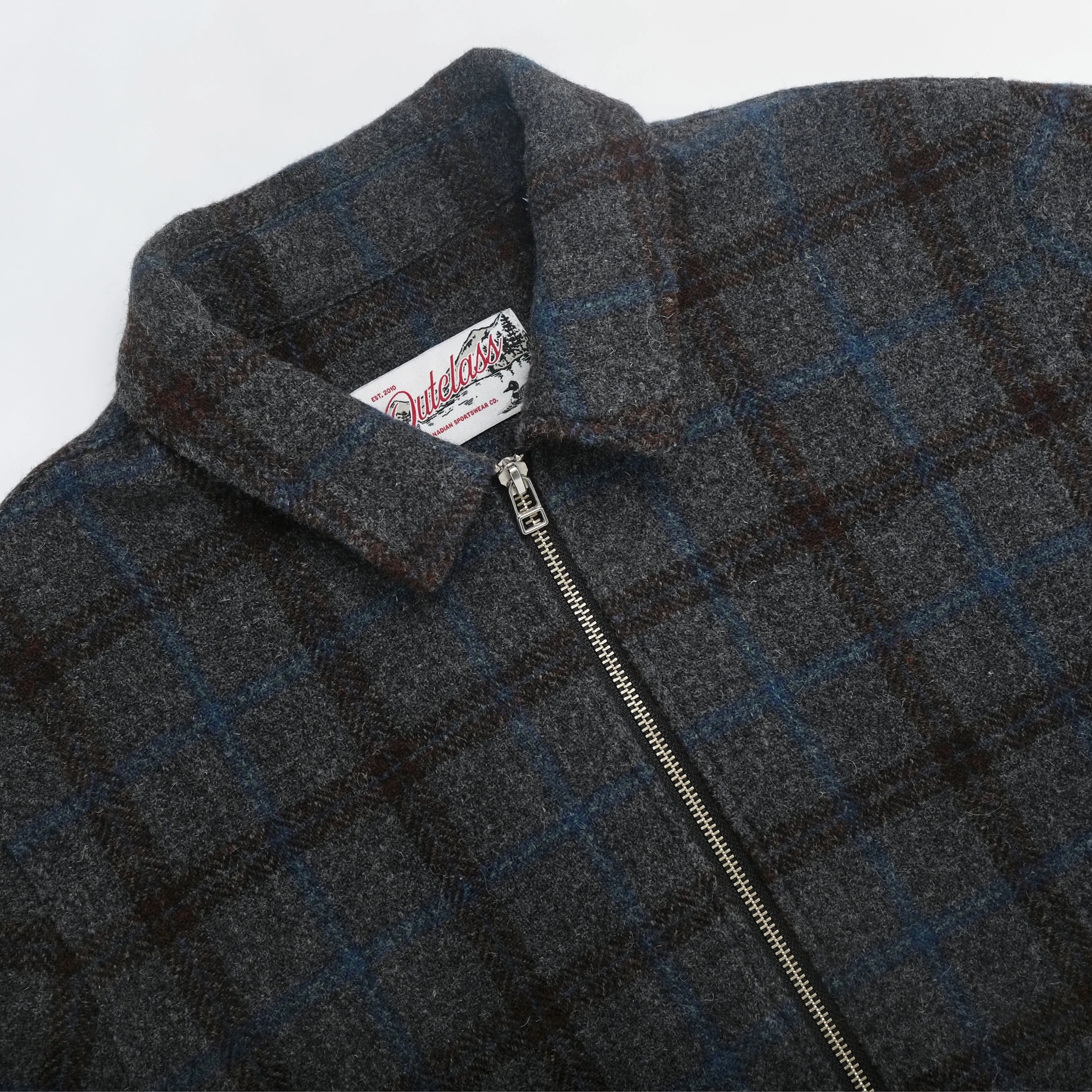Grey Plaid Zip Overshirt sold by Outclass product image thumbnail 3