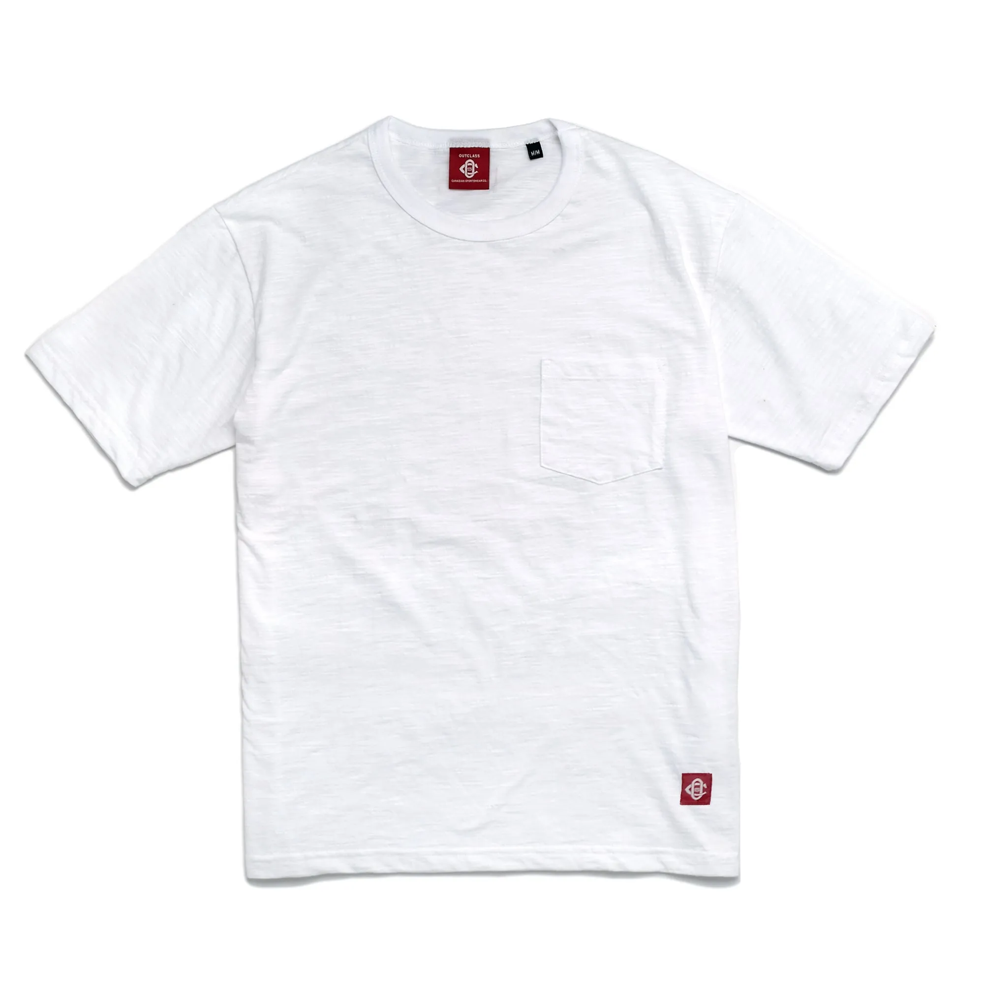 White Slub Pocket T-Shirt sold by Outclass