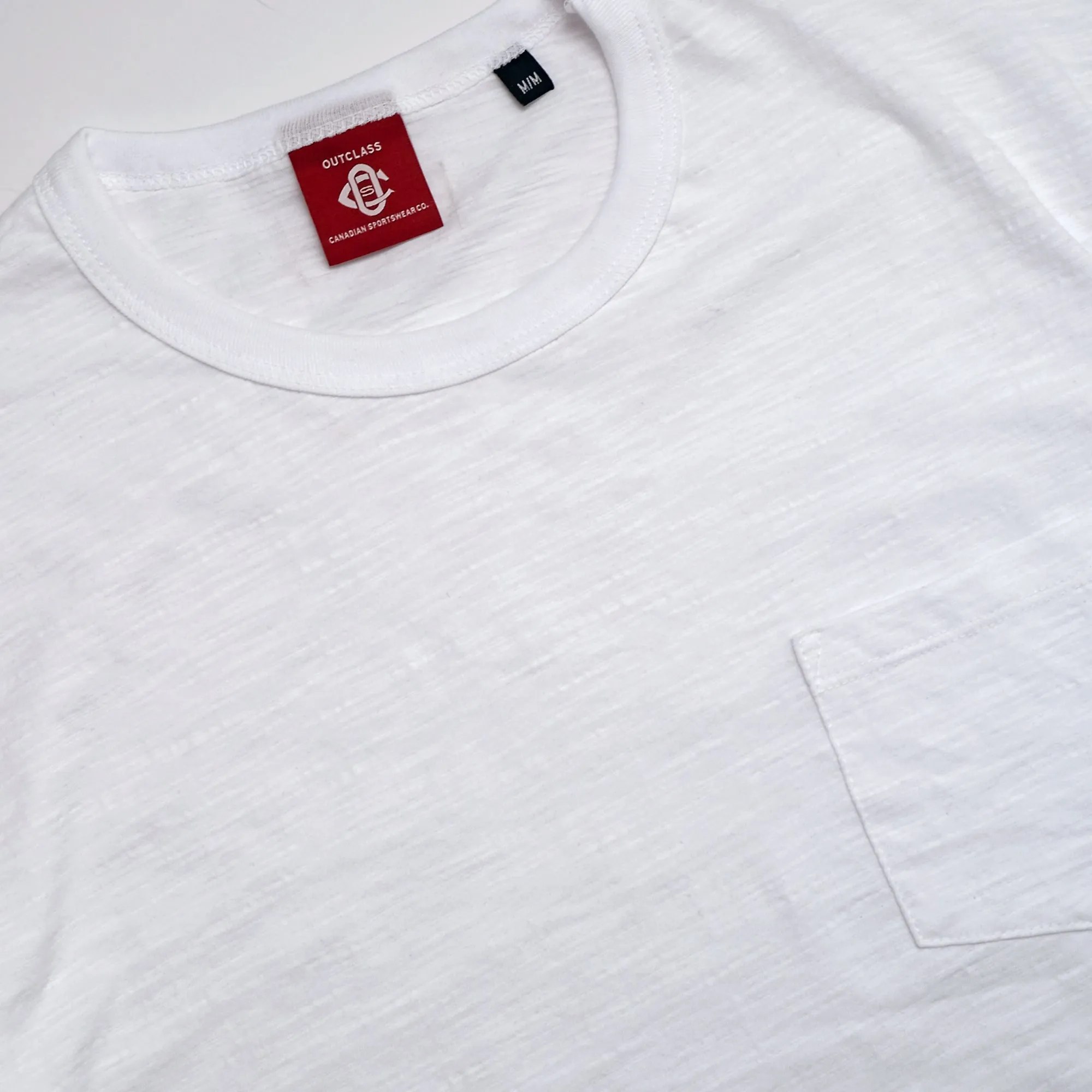 White Slub Pocket T-Shirt sold by Outclass product image thumbnail 3