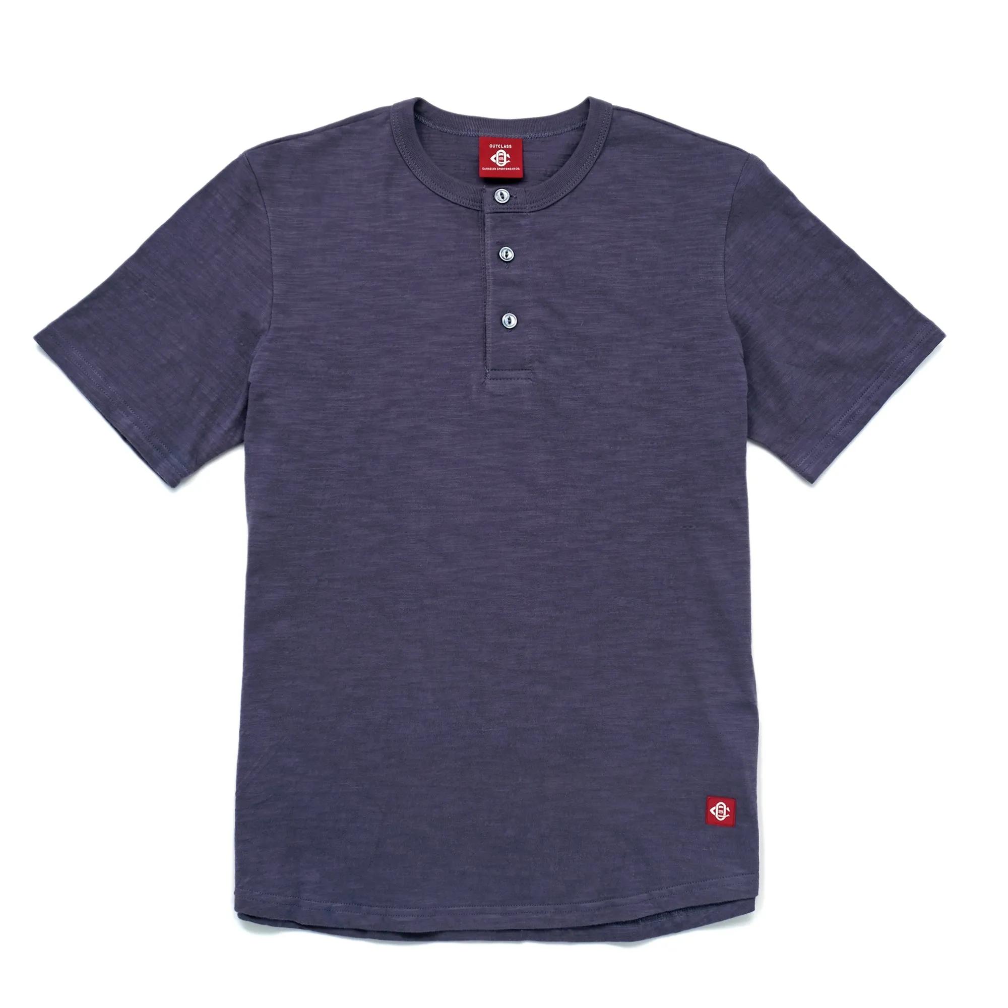 Violet Slub Henley sold by Outclass