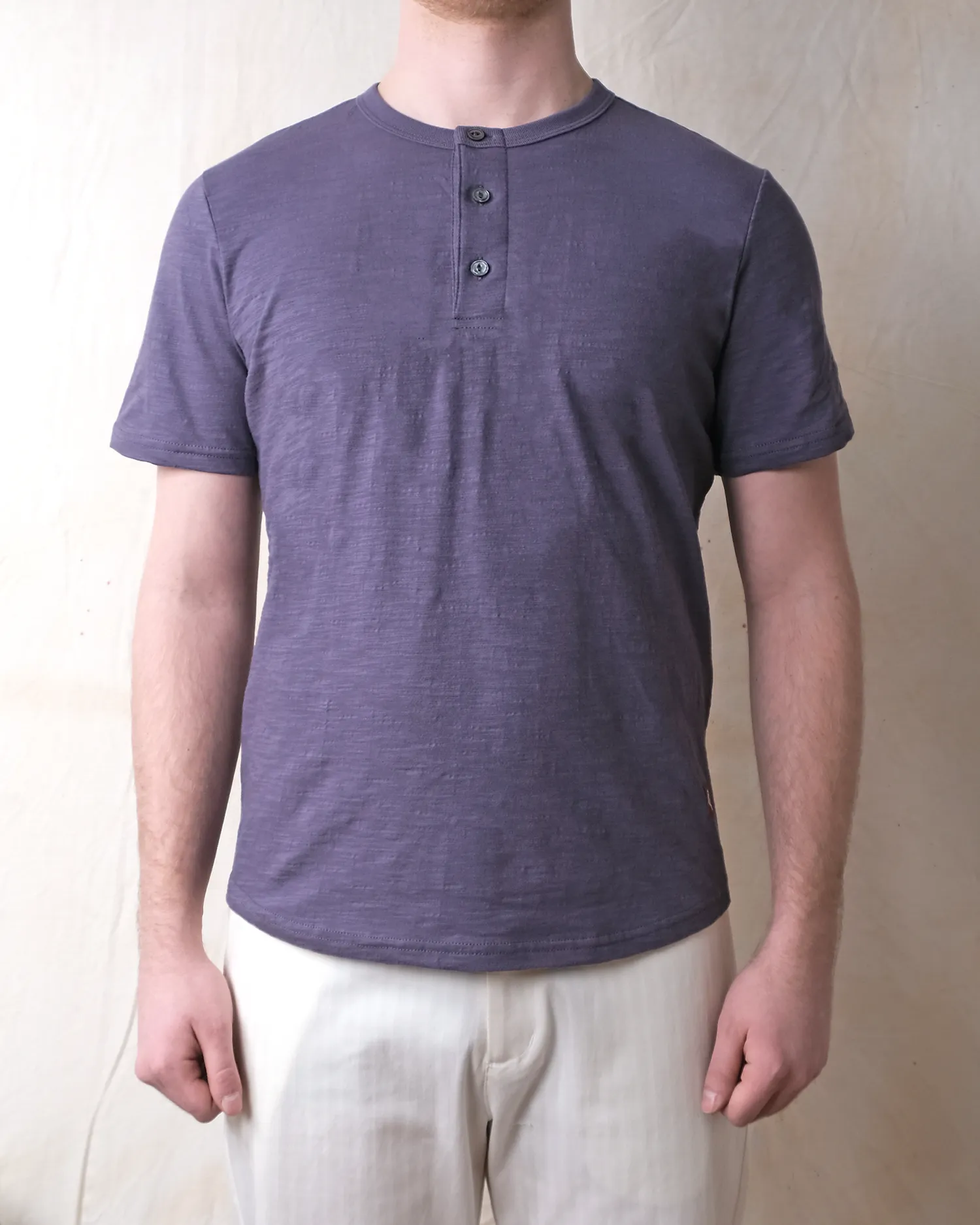 Violet Slub Henley sold by Outclass product image thumbnail 2