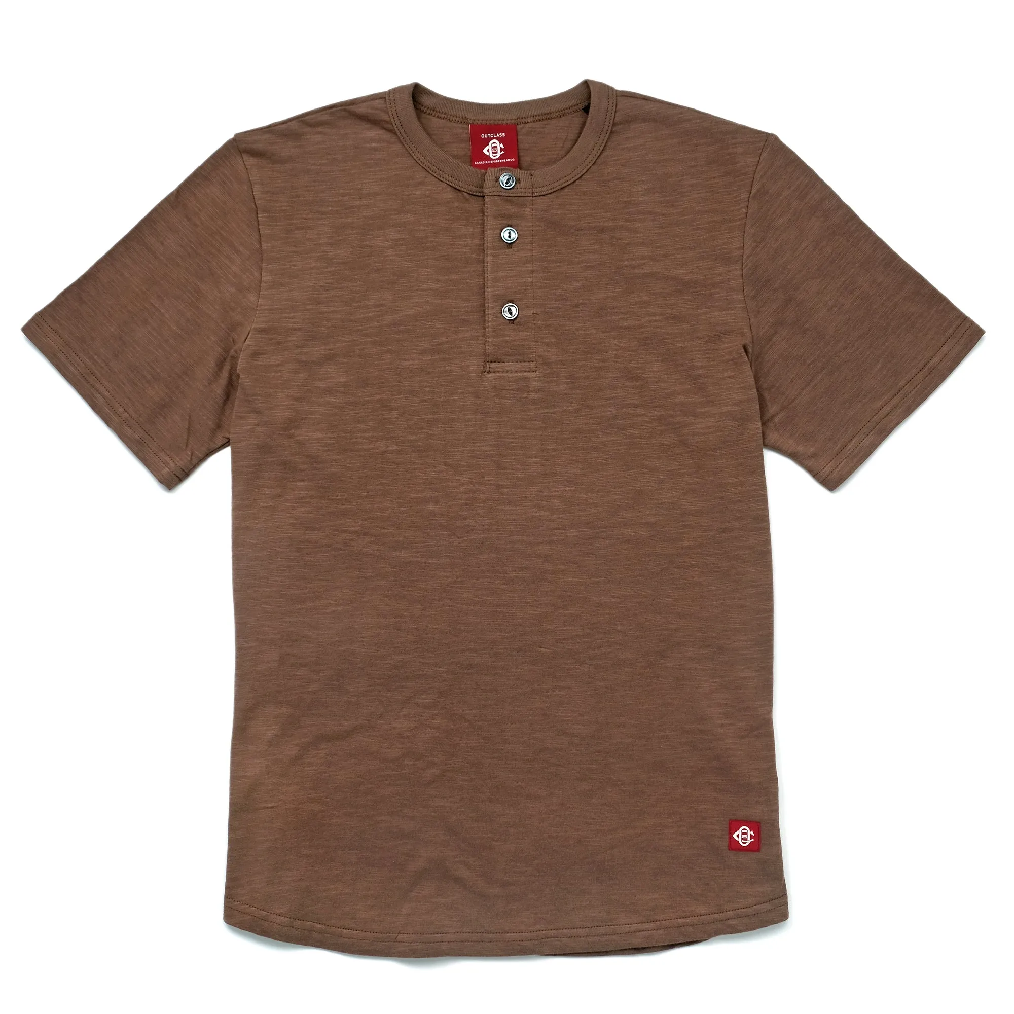 Mocha Slub Henley sold by Outclass