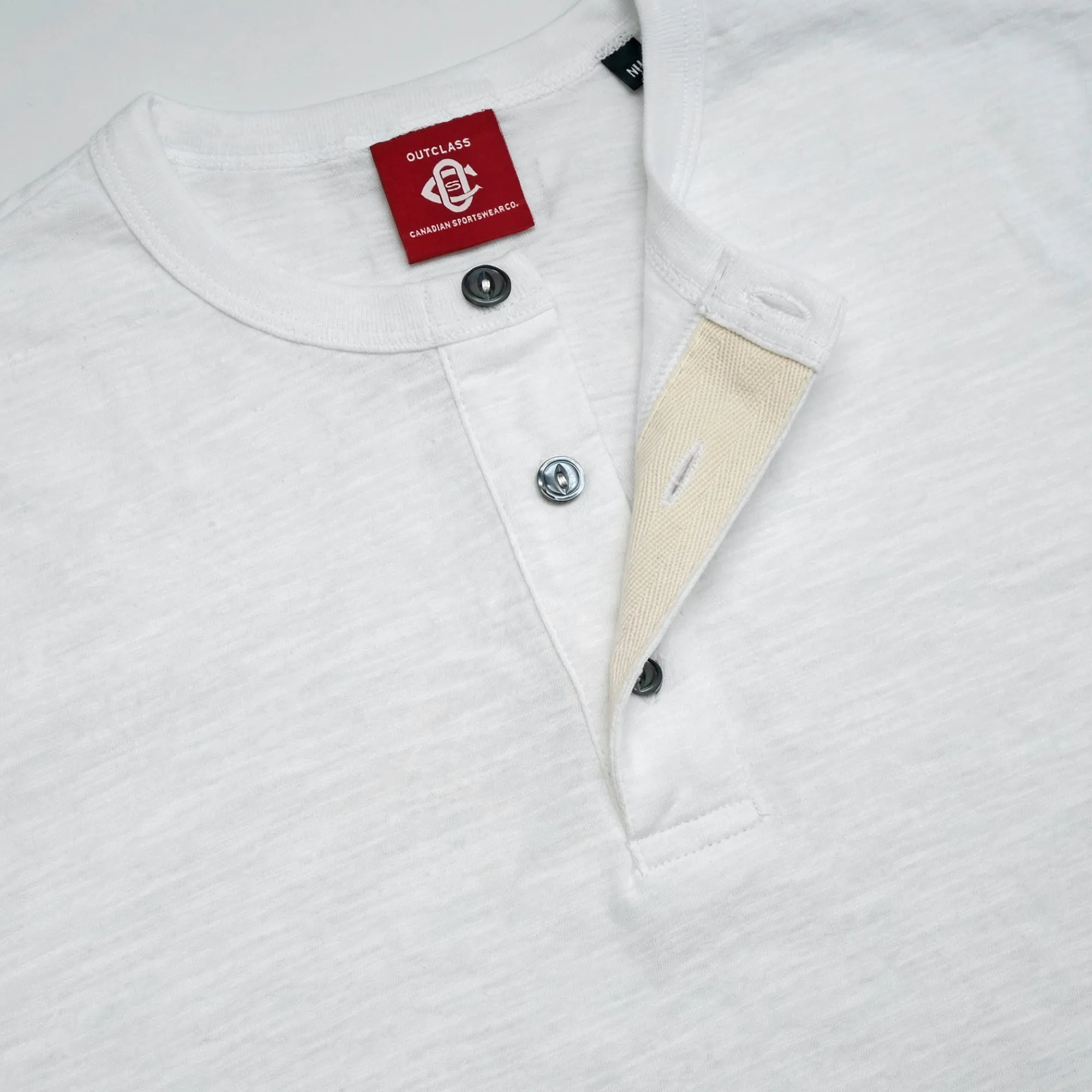 White Slub Henley sold by Outclass product image thumbnail 3