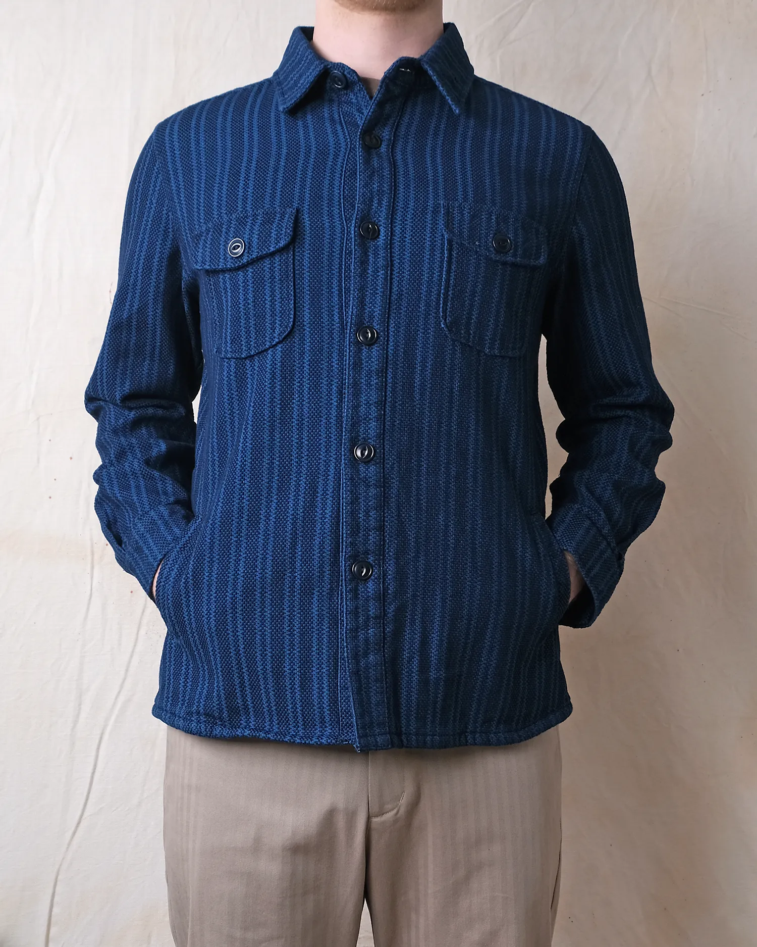 Sashiko Stripe Overshirt sold by Outclass product image thumbnail 3