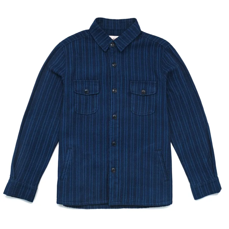 Sashiko Stripe Overshirt sold by Outclass