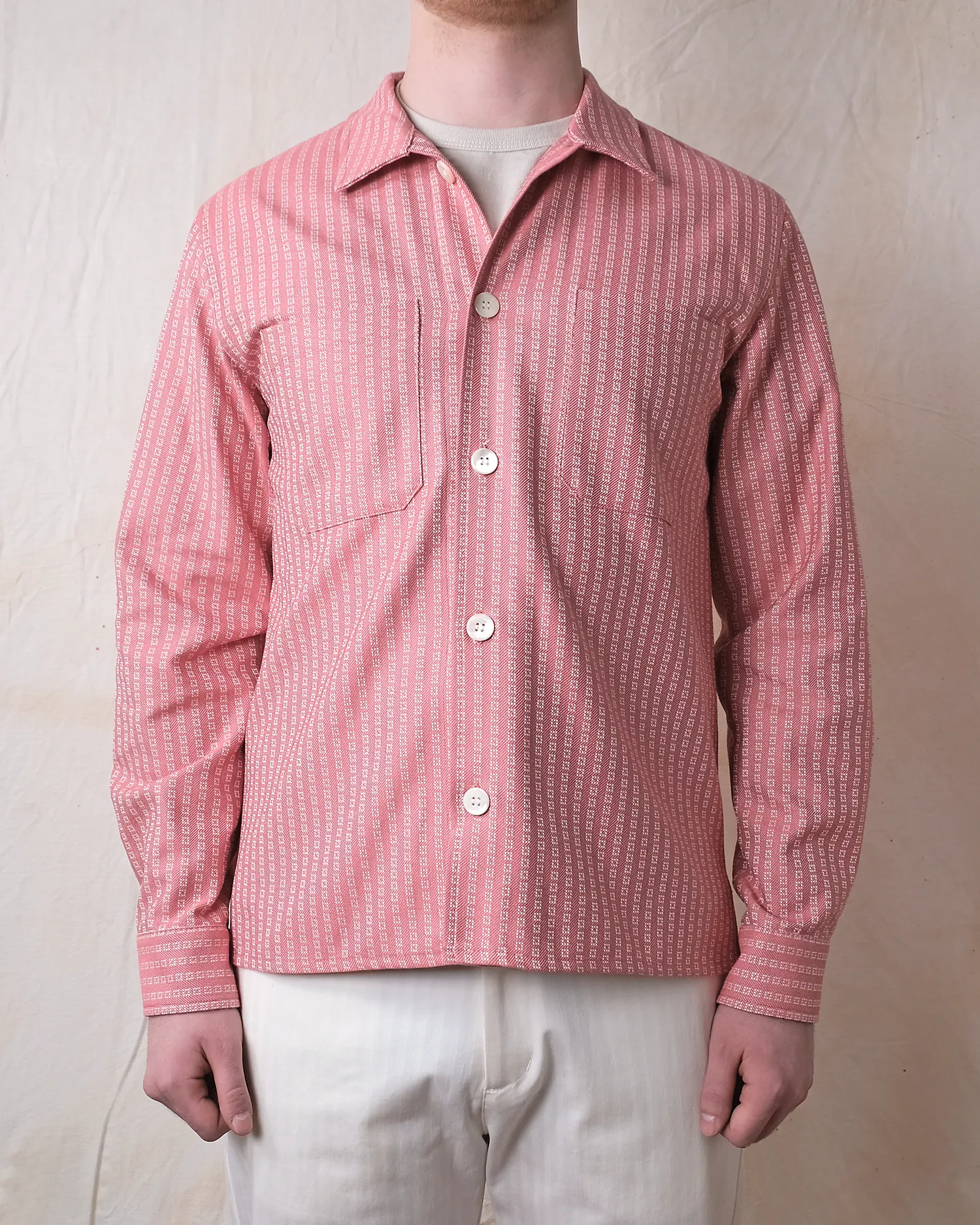 Salmon Jacquard Denim Club Shirt sold by Outclass product image thumbnail 2