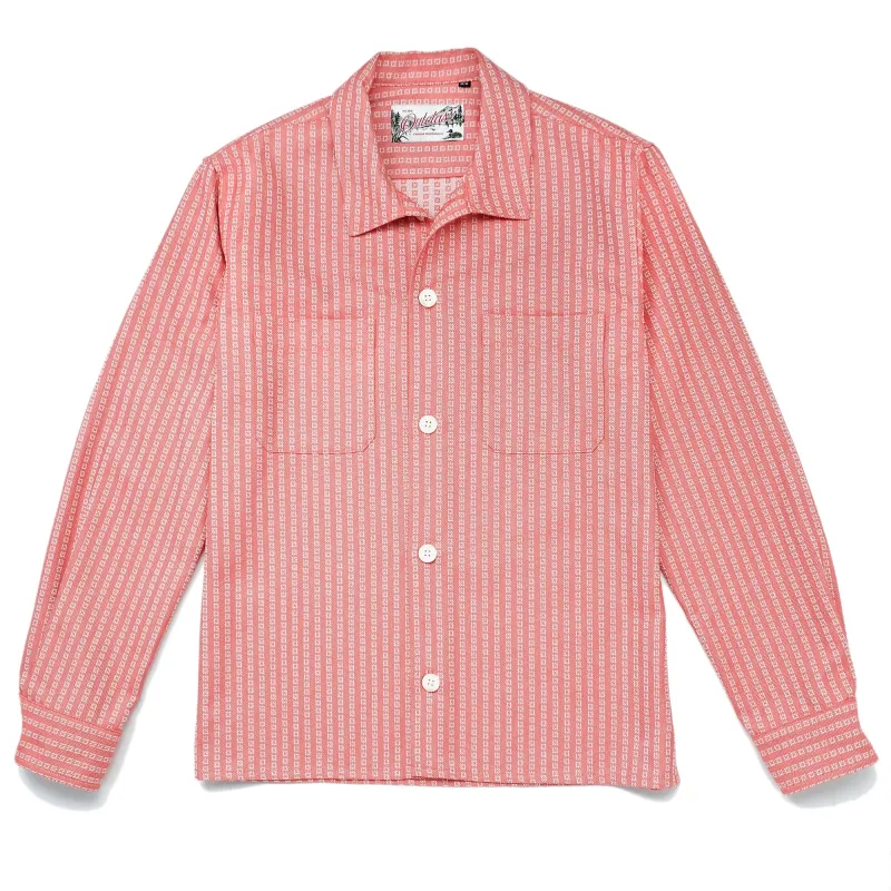 Salmon Jacquard Denim Club Shirt made by Outclass