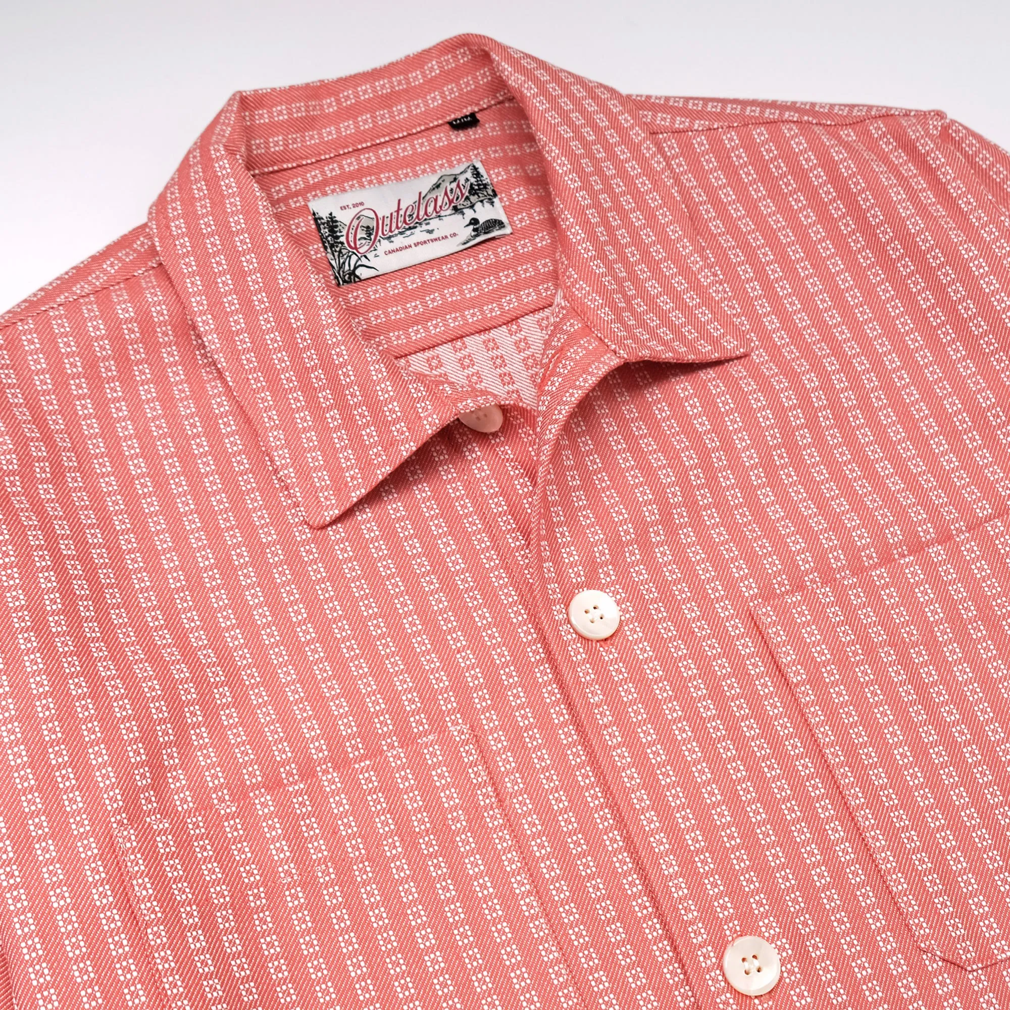 Salmon Jacquard Denim Club Shirt sold by Outclass product image thumbnail 3