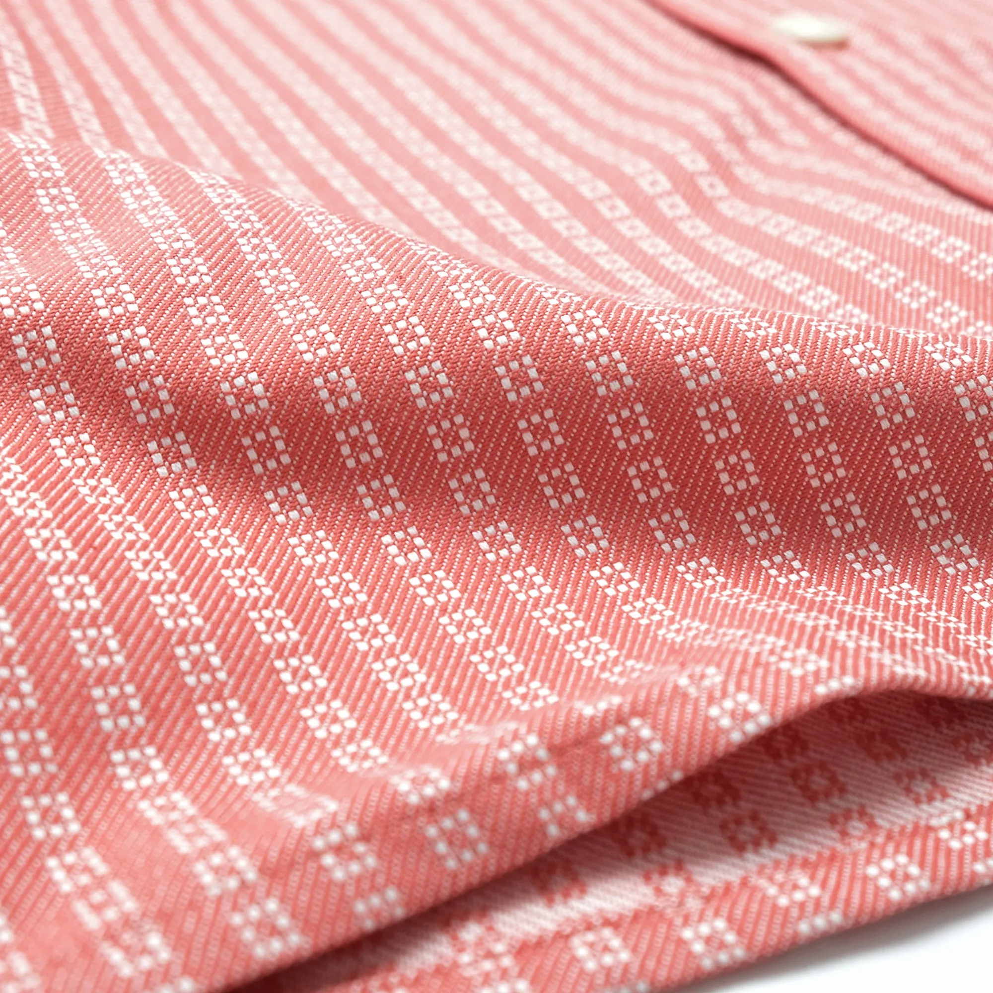 Salmon Jacquard Denim Club Shirt sold by Outclass product image thumbnail 5