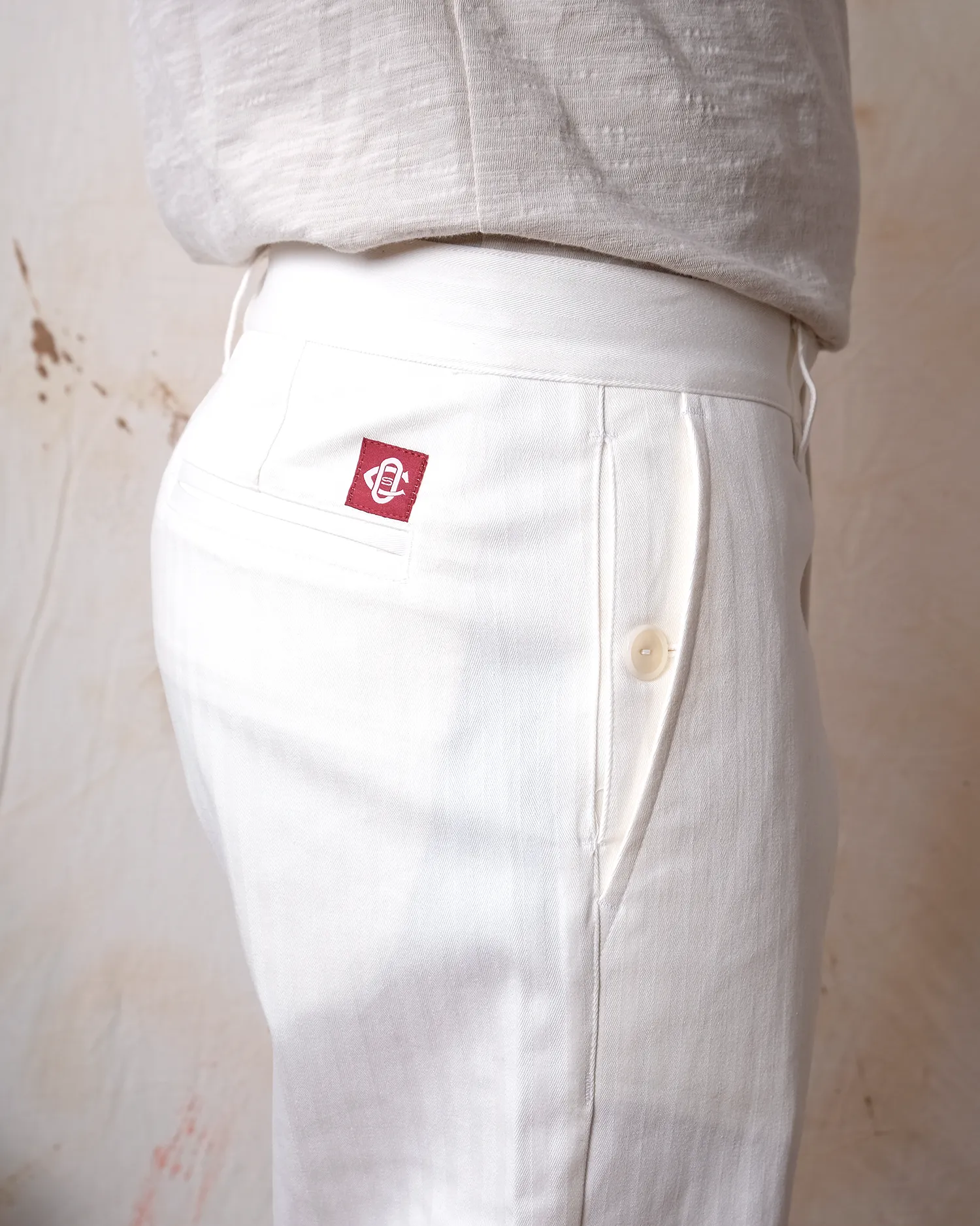 White Herringbone Engineer Pant sold by Outclass product image thumbnail 3
