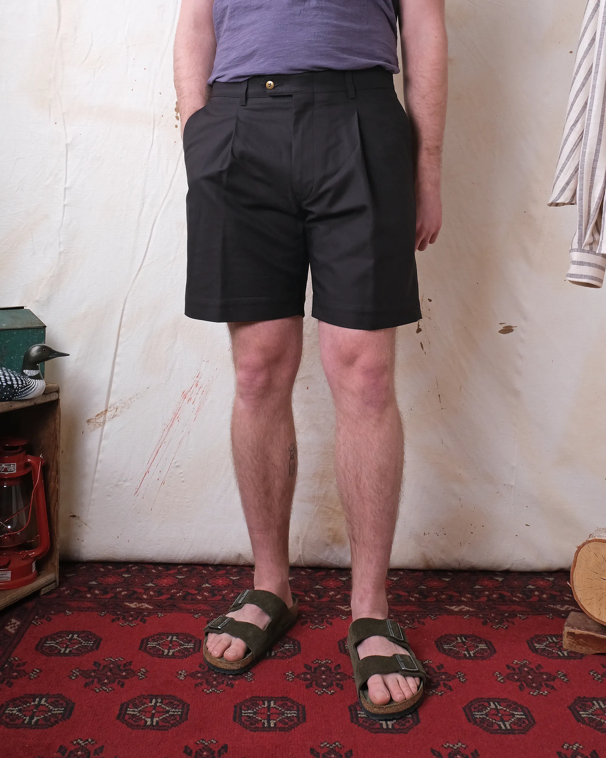 Black Sateen Pleated Short sold by Outclass product image thumbnail 2