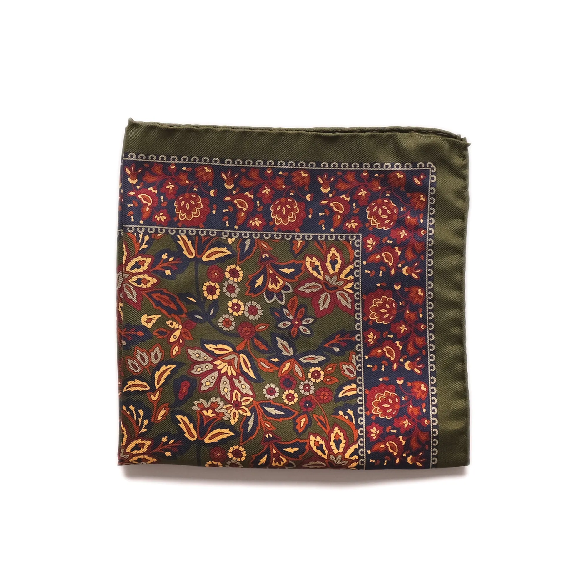 Olive Floral Pocket Square sold by Outclass