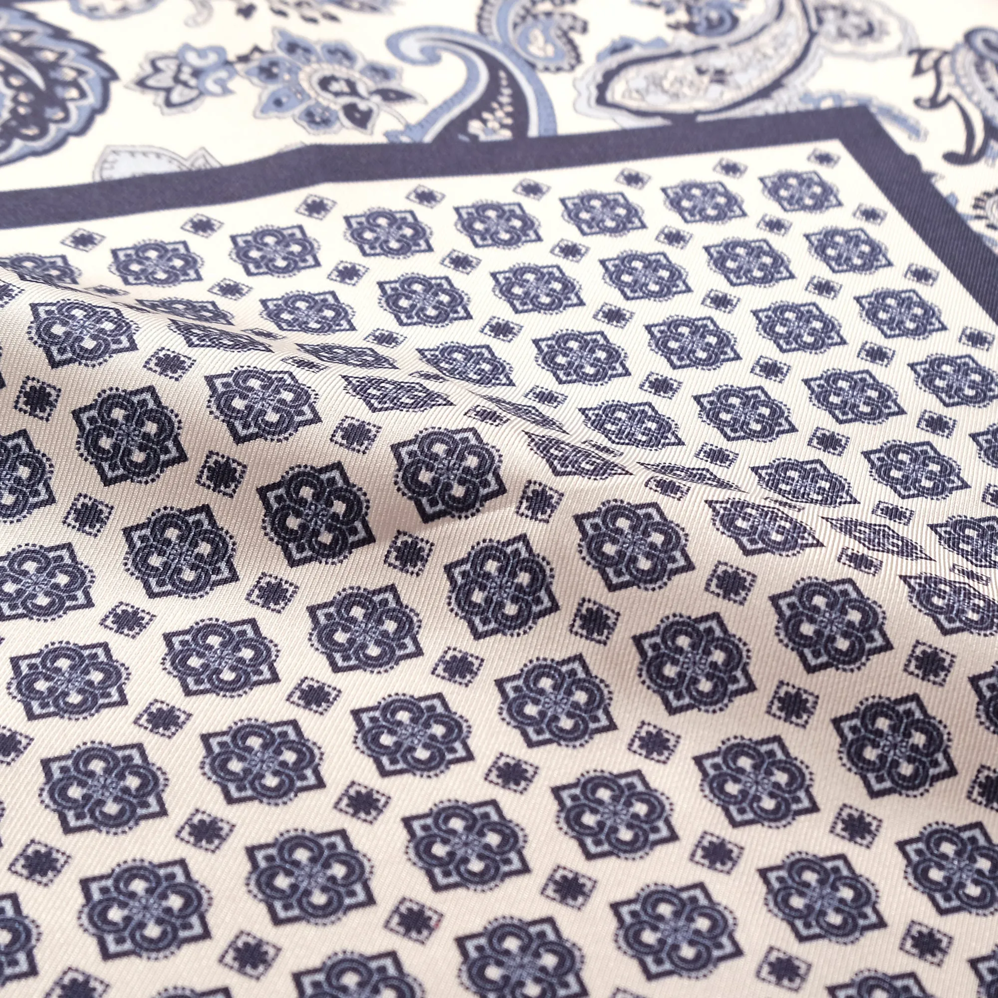 Navy Paisley Pocket Square sold by Outclass product image thumbnail 3