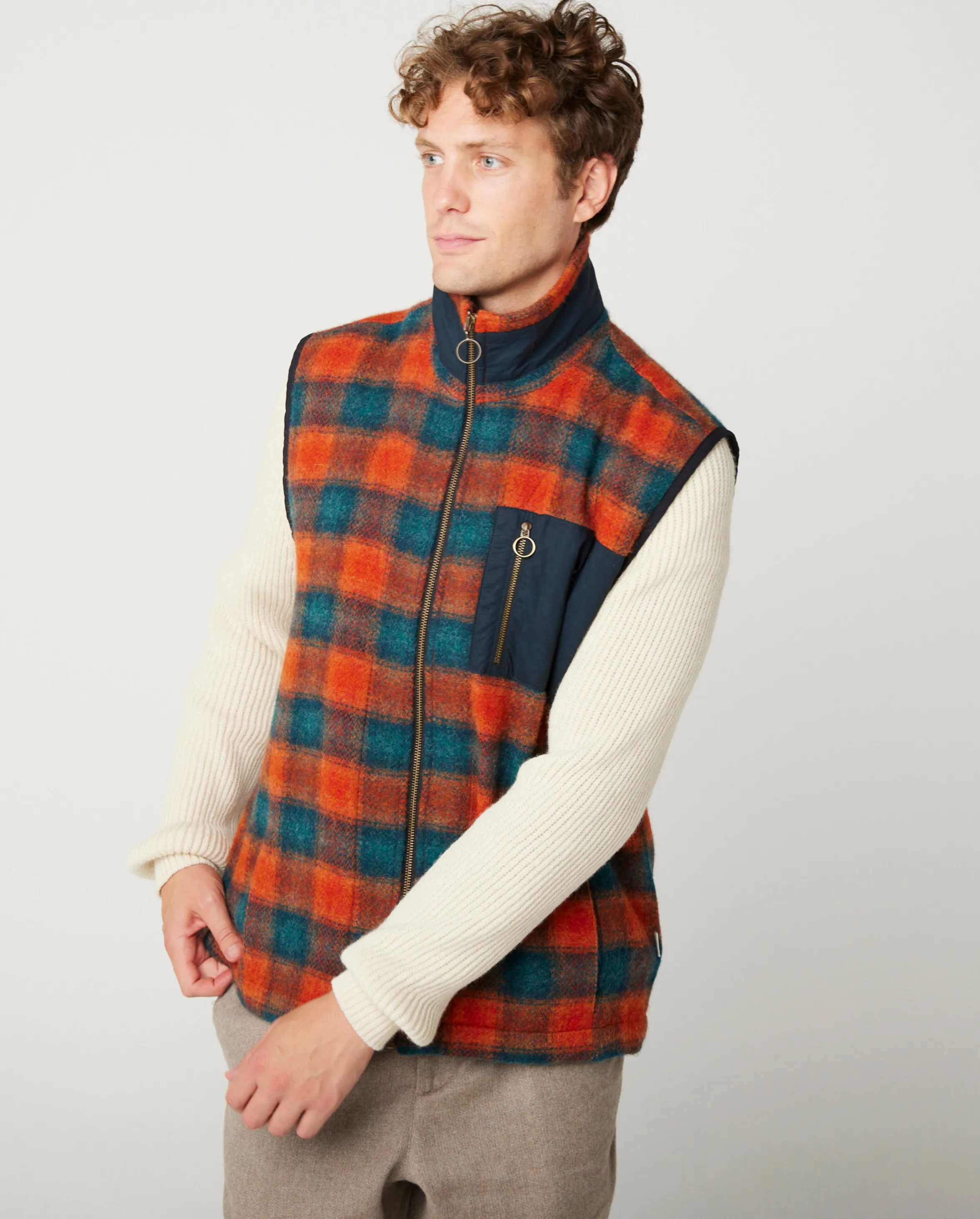 Zip Pocket Wool Gilet sold by Peregrine