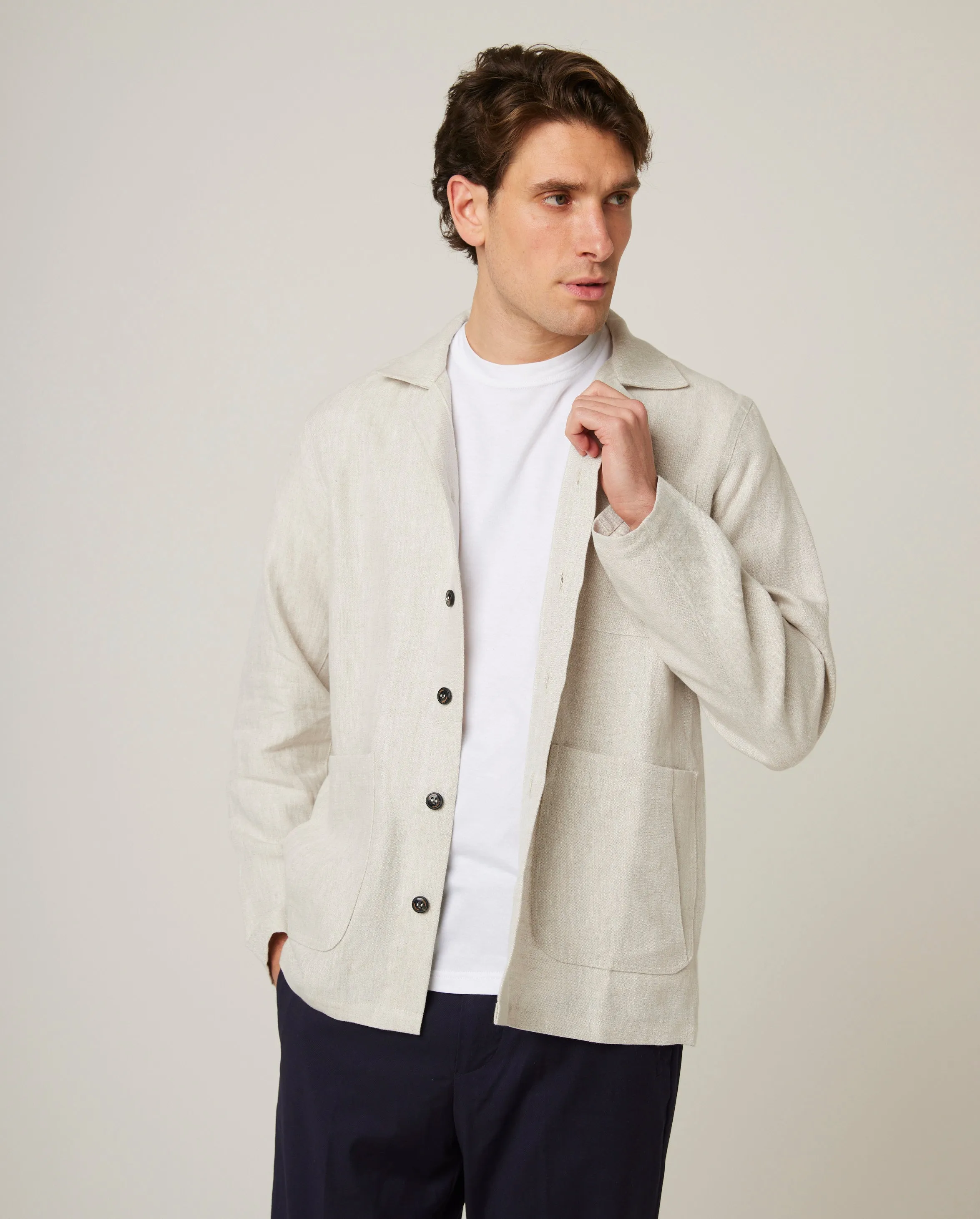 Grange Linen Shacket sold by Peregrine